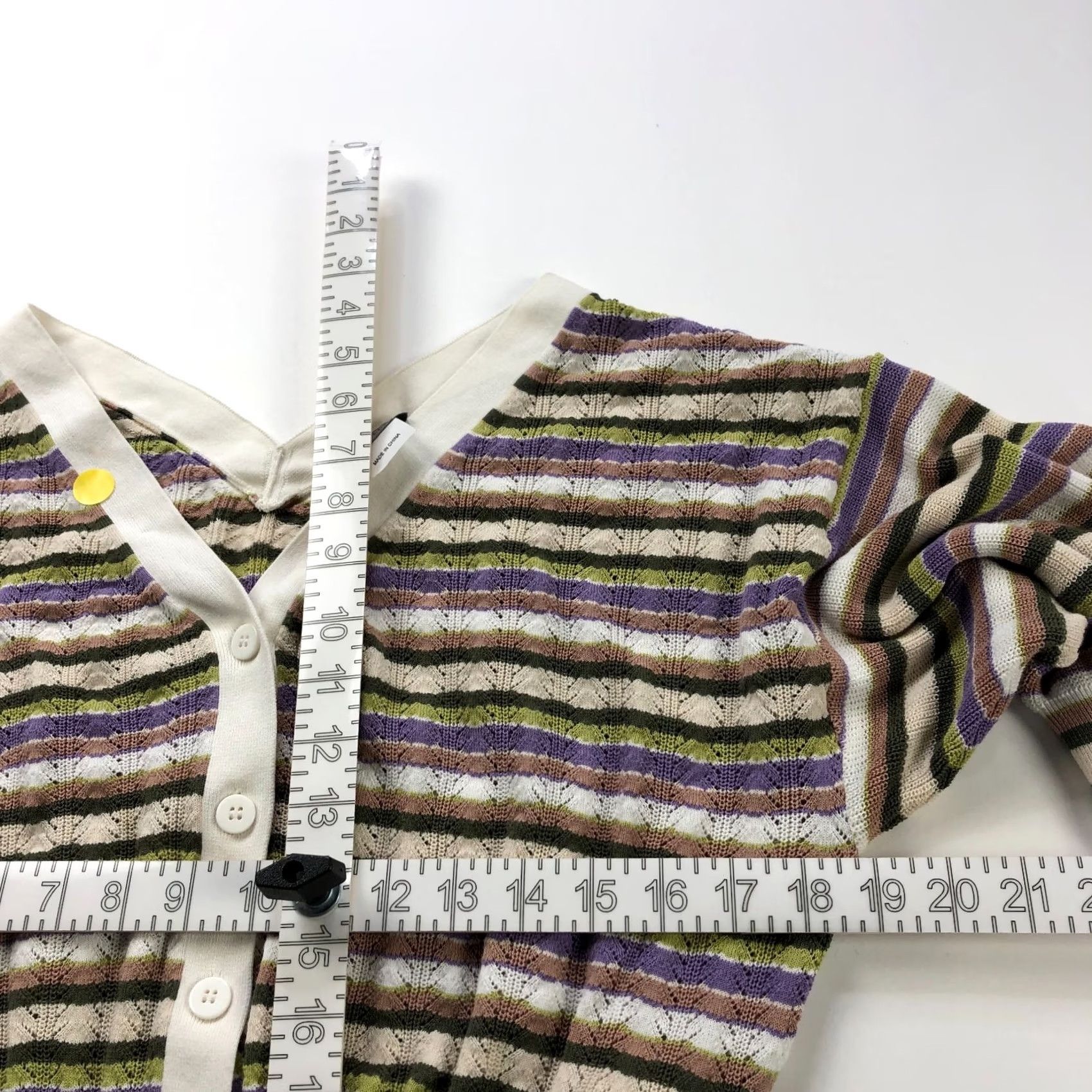 Marella Marella Sweater Womens XL Cropped Cardigan Neck Colorful Multicolor HRJ Size XL / US 12-14 / IT 48-50 - 6 Thumbnail