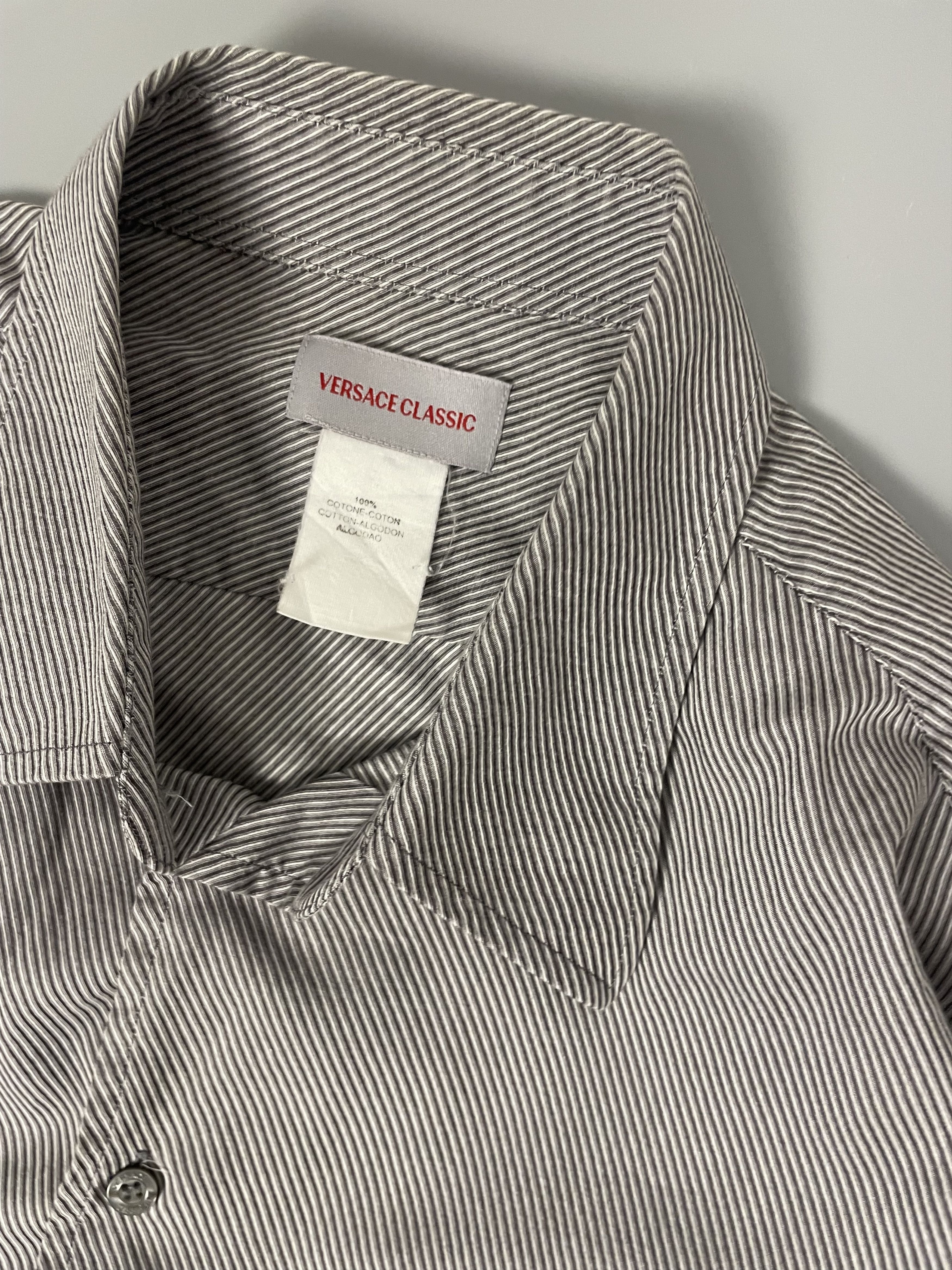 Versace VERSACE CLASSIC VINTAGE STRIPED FORMAL SHIRT Size US L / EU 52-54 / 3 - 4 Thumbnail