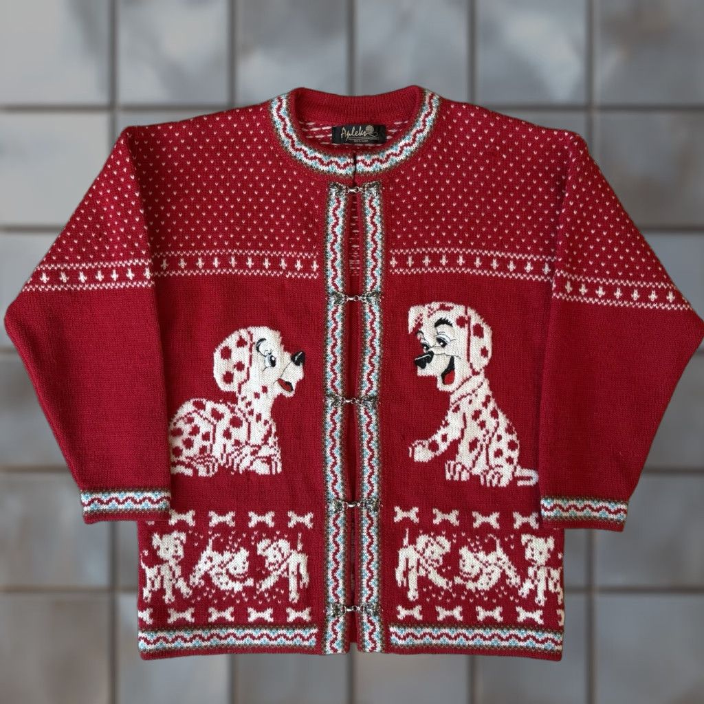 Vintage VINTAGE Dalmatians Cardigan Women's Small Red Wool Nordic Sweater Glam Boho Shirt Size S / US 4 / IT 40 - 1 Thumbnail