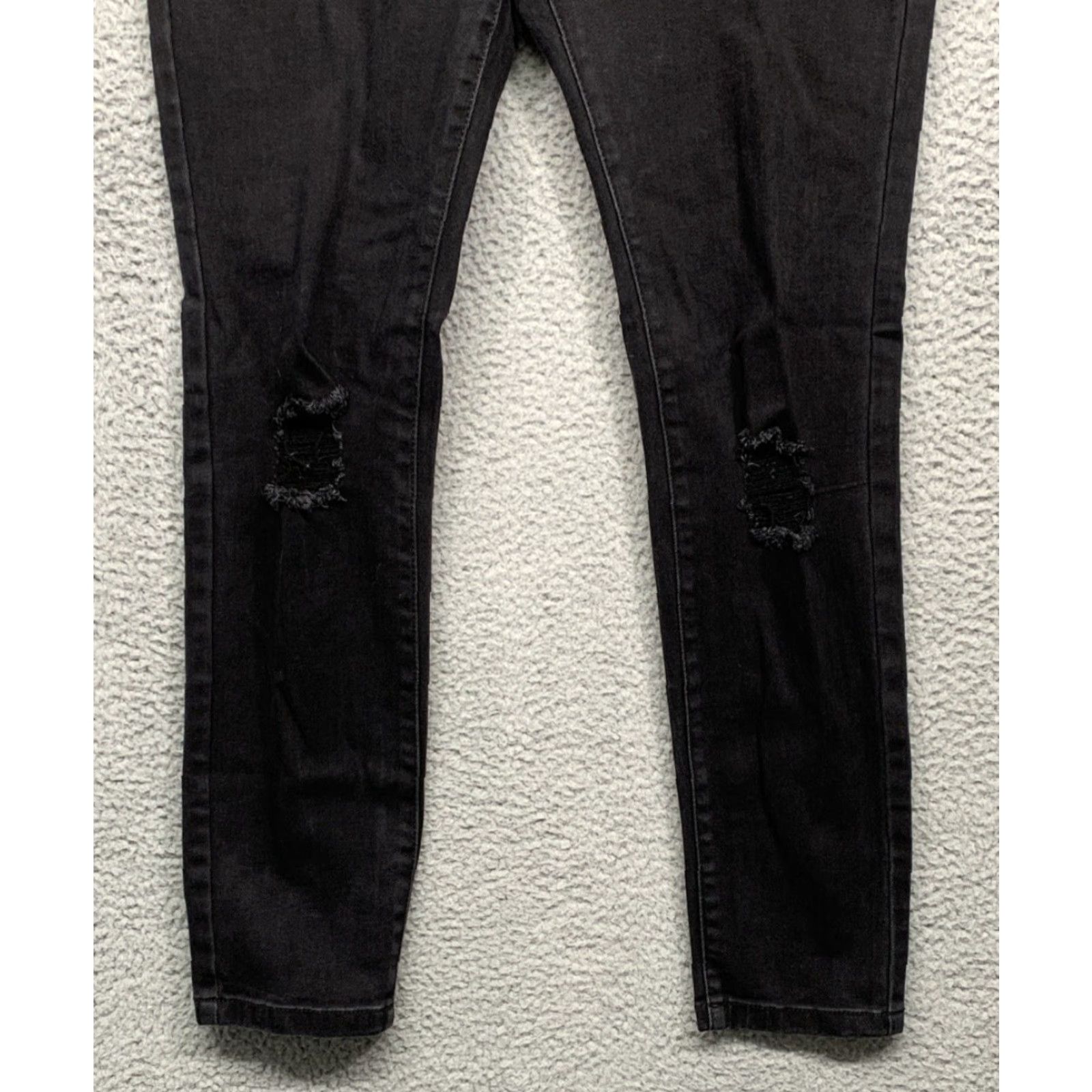 Vintage New York & Company Jeans Black 14 Distressed Straight Leg Womens Regular Benign Vintage: No Size 36" / US 14 / IT 50 - 3 Thumbnail