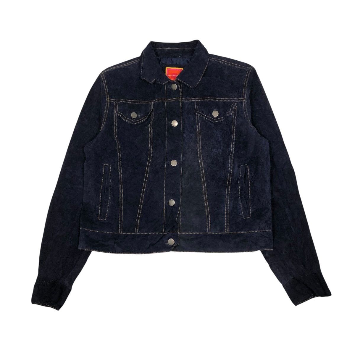 Isaac Mizrahi 🔥VINTAGE CROPPED GENUINE LEATHER JACKET BIKER ISAAC MIZRAHI Size L / US 10 / IT 46 - 1 Thumbnail