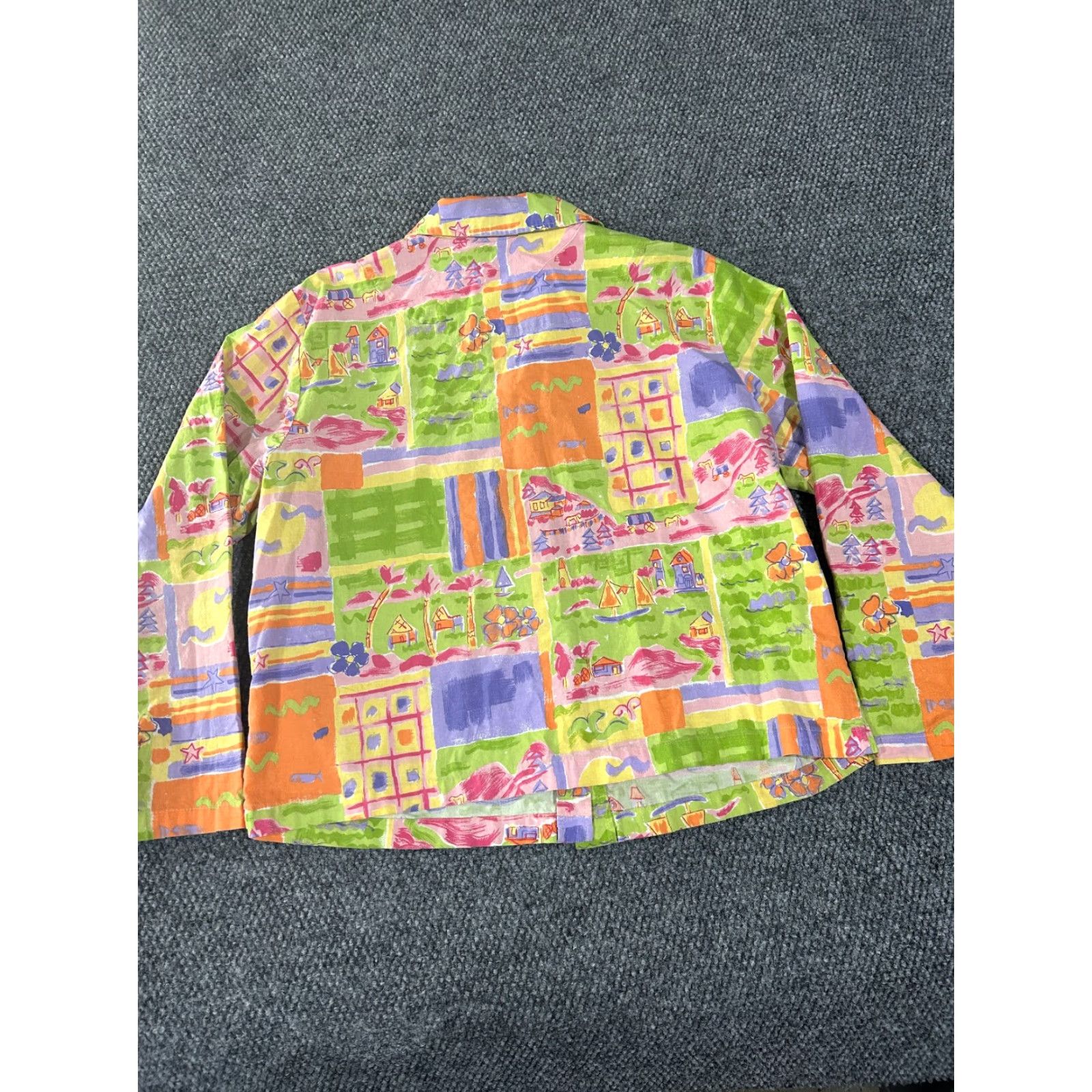 Coldwater Creek Coldwater Creek Jacket Womens XL Multicolor Button Front Lightweight Beaded Casual Spring Summer Fall Knit Stretch Regular Geometric Cotton Rayon Size XL / US 12-14 / IT 48-50 - 5 Thumbnail