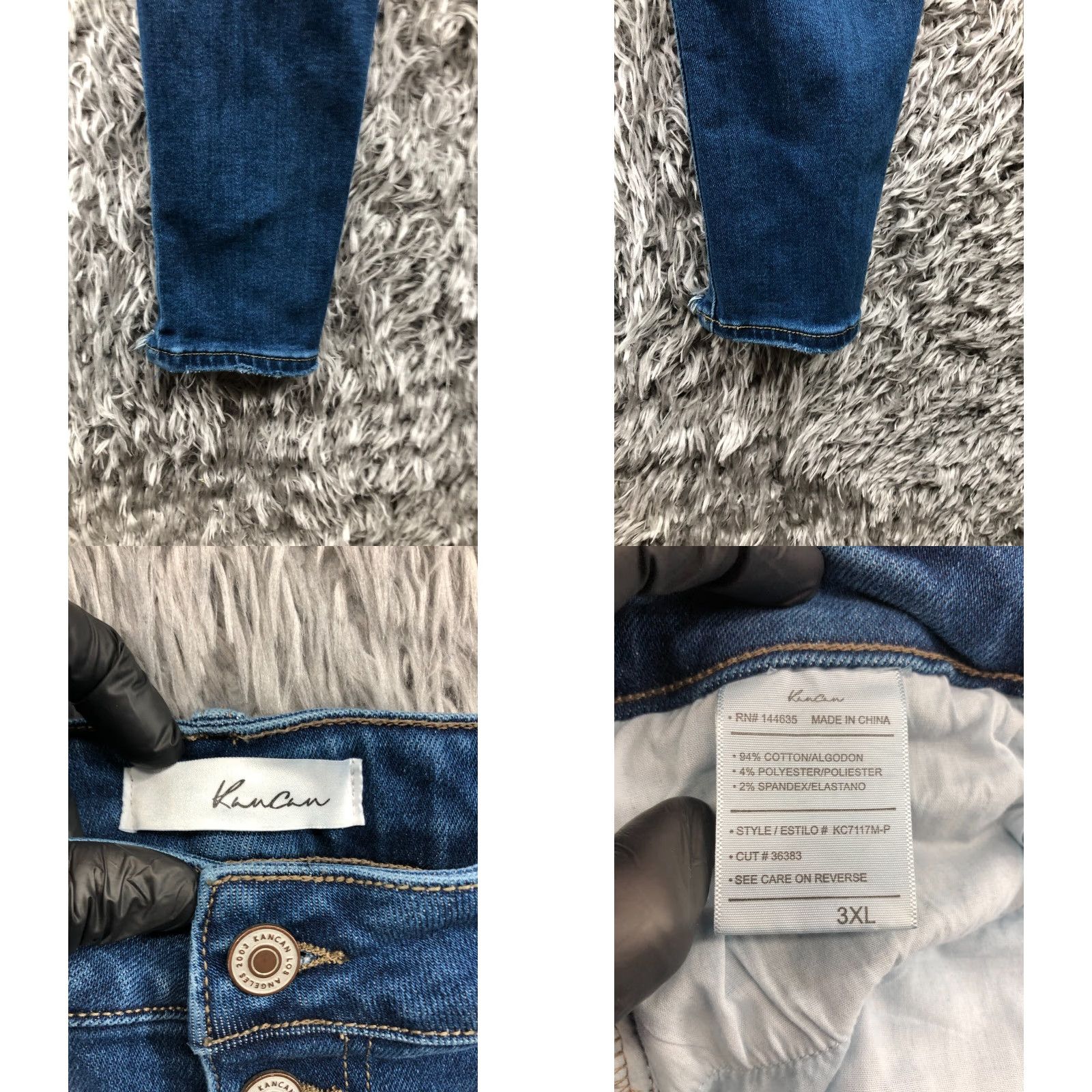 Vintage KanCan Skinny Jeans Womens 3XL Medium Wash Blue Button Fly Size 40" / US 18 - 8 Thumbnail