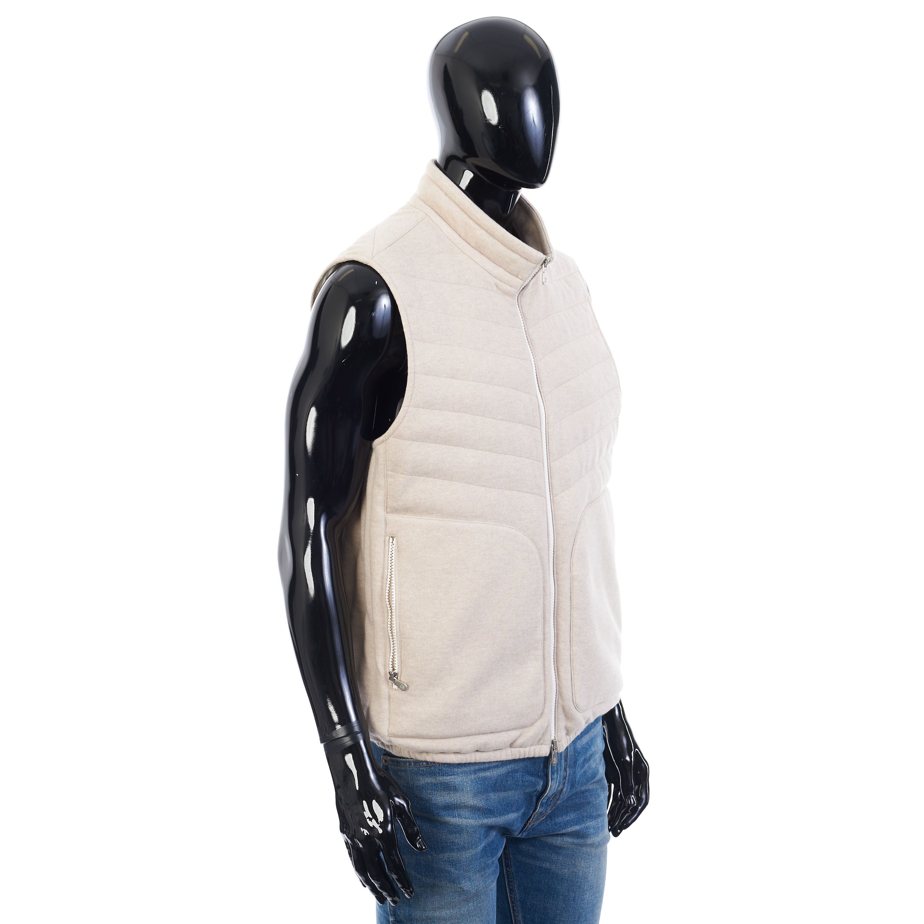 Brunello Cucinelli Beige Cashmere Down Vest - Bodywarmer Gilet Size US L / EU 52-54 / 3 - 8 Thumbnail