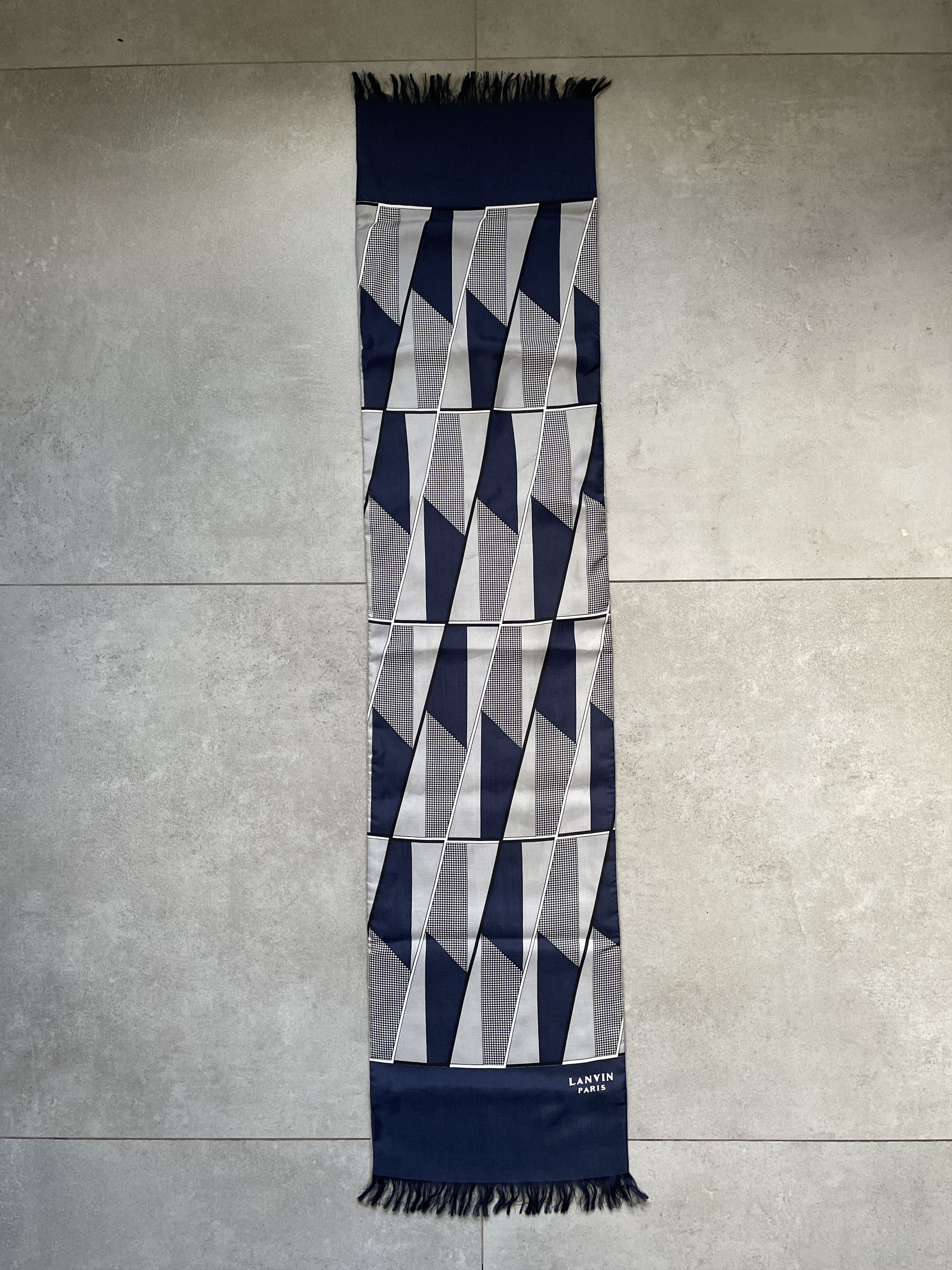 LANVIN PARIS LUXURY REVERSIBLE CASHMERE WOOL SILK SCARF