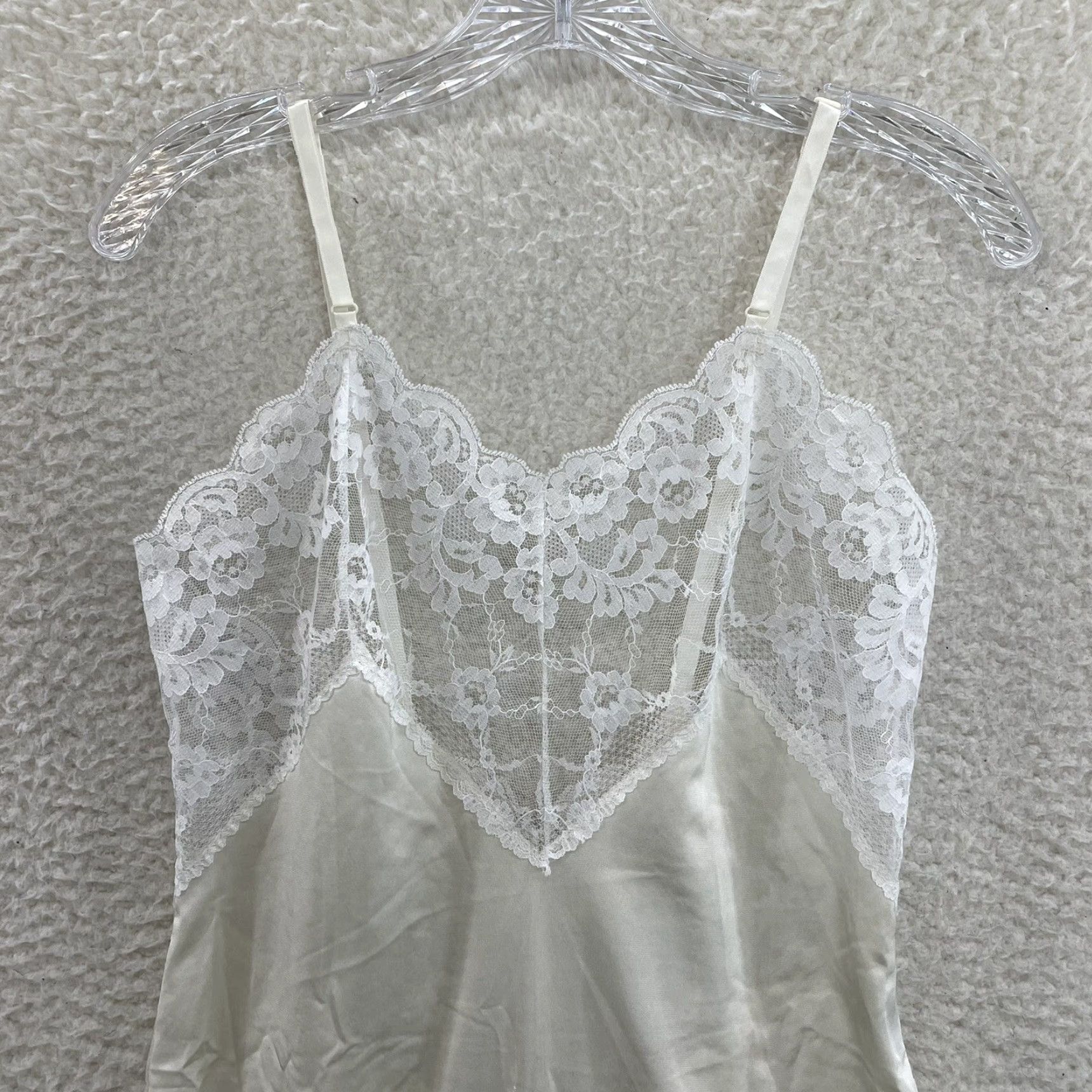 Vintage VINTAGE 90s Slip Dress White Ivory Cream Victorian Edwardian Chemise Negligee Womens 34 S Size S / US 4 / IT 40 - 3 Thumbnail