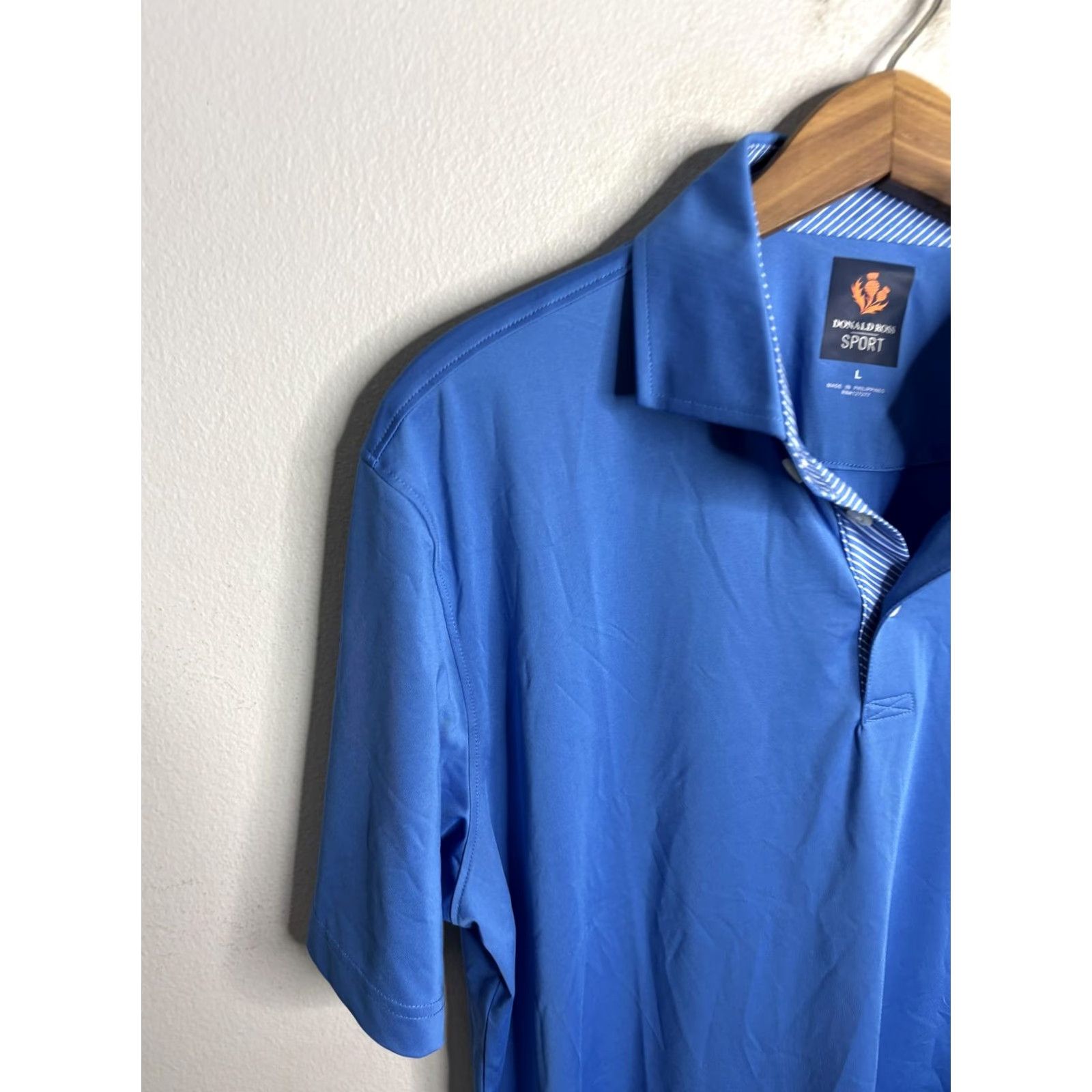 Vintage Donald Ross Polo Shirt Mens Large Blue Embroidered Sport Golf Performance Lightweight Short Sleeve Wrinkle Resistant Breathable Size US L / EU 52-54 / 3 - 2 Thumbnail