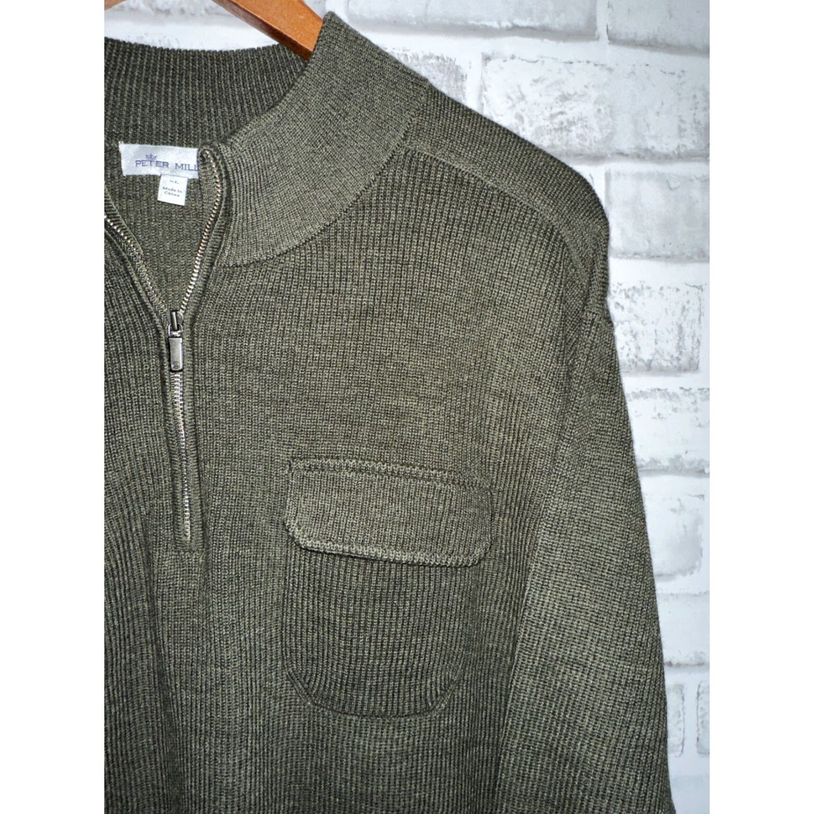 Peter Millar Peter Millar Sweater 1/4 Zip Merino Wool Men XL Green Pullover Shirt? Size US XL / EU 56 / 4 - 3 Thumbnail