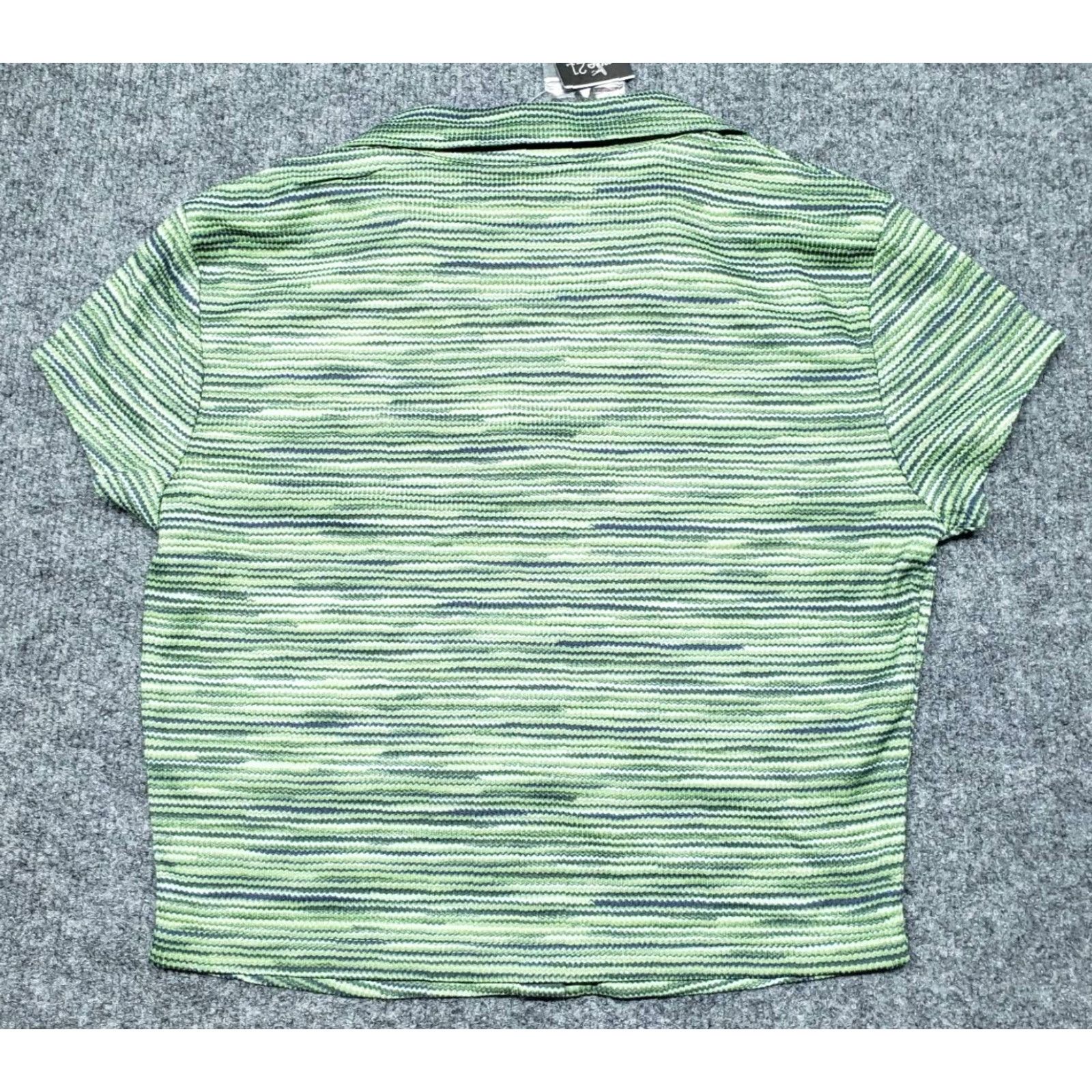 Vintage Rue21 Shirt Top Womens S Green Space Dye Stretch Button Up Collared New Size S / US 4 / IT 40 - 6 Thumbnail