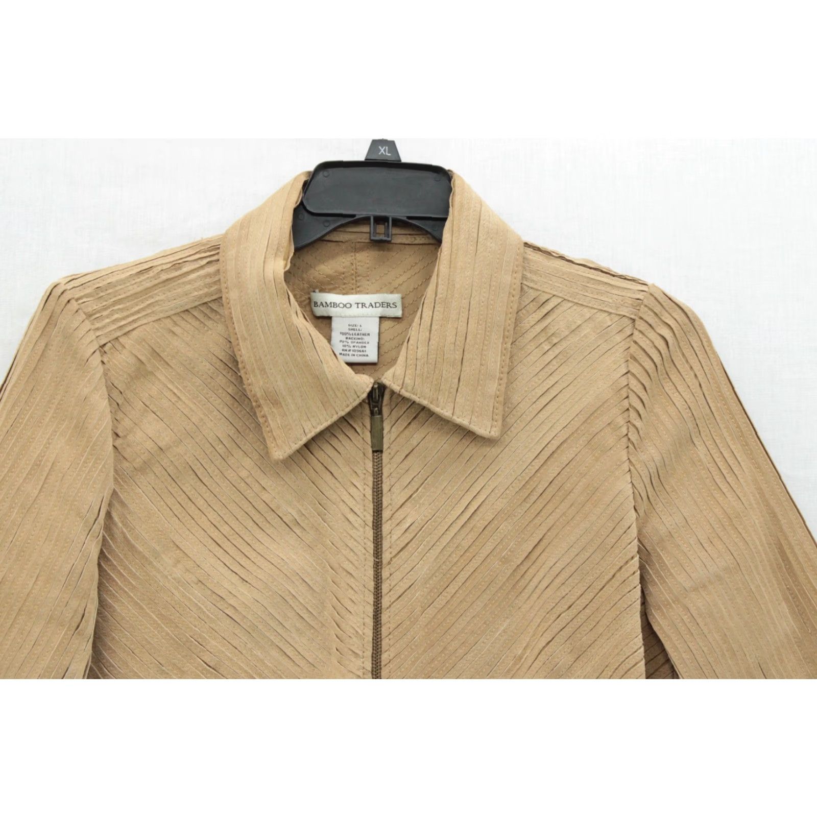 Vintage VINTAGE Bamboo Traders leather stitched Jacket Womens Large Brown Pockets Full Zip Lined Size L / US 10 / IT 46 - 2 Thumbnail