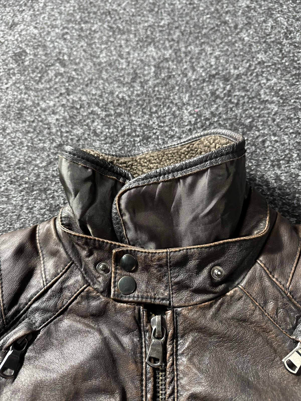 Vintage 🚨Vintage 90s Leather Biker Jacket-West Style Maison Margiela Size US S / EU 44-46 / 1 - 8 Thumbnail