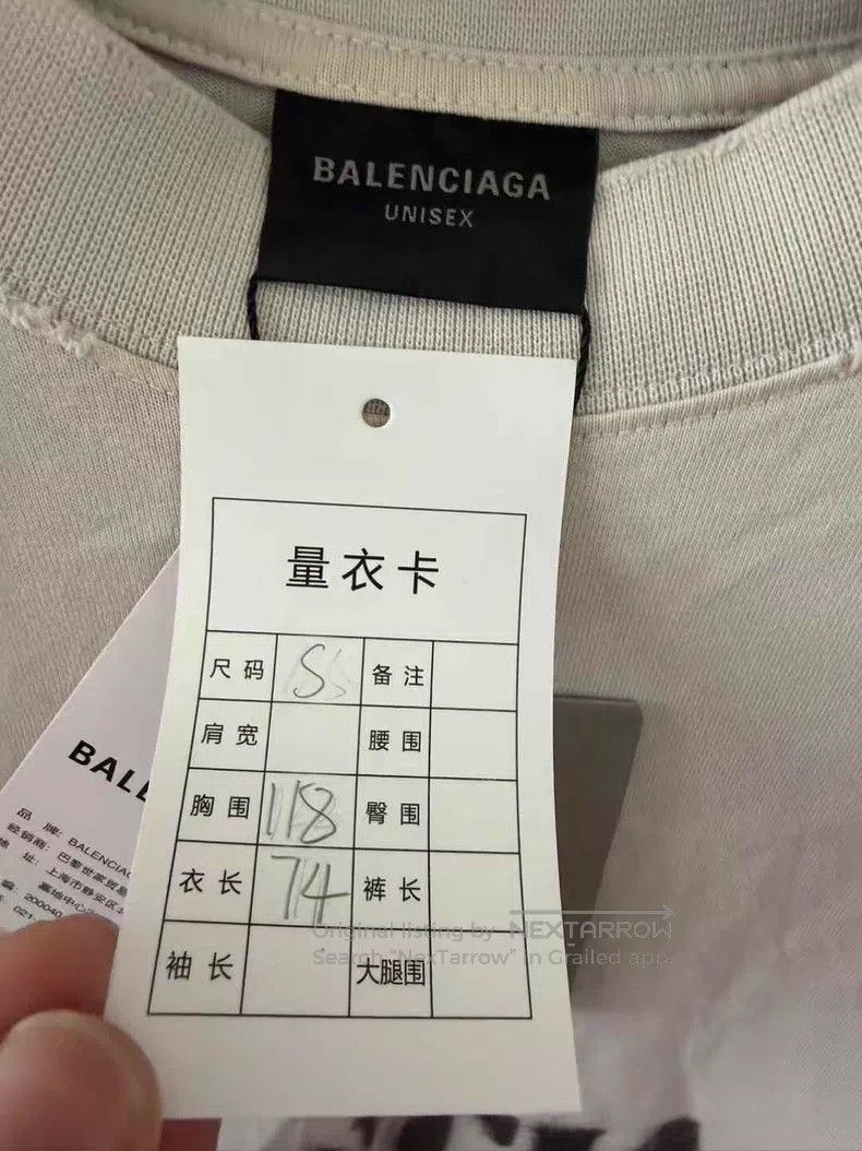 Balenciaga Balenciaga Faded Logo Short Sleeve Size US S / EU 44-46 / 1 - 3 Thumbnail