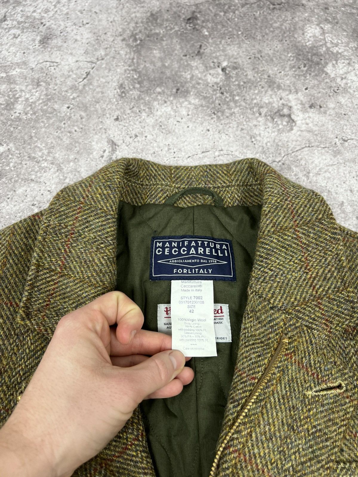 Manifattura Ceccarelli MANIFATTURA CECCARELLI HARRIS TWEED WOOL JACKET COAT Size US M / EU 48-50 / 2 - 11 Thumbnail