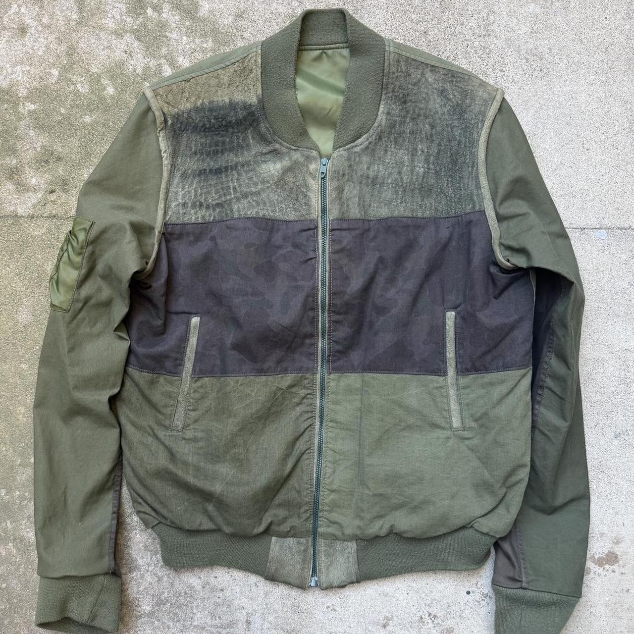 LongJourney longjourney army green patchwork leather bomber jacket ma-1 Size US XL / EU 56 / 4 - 2 Thumbnail