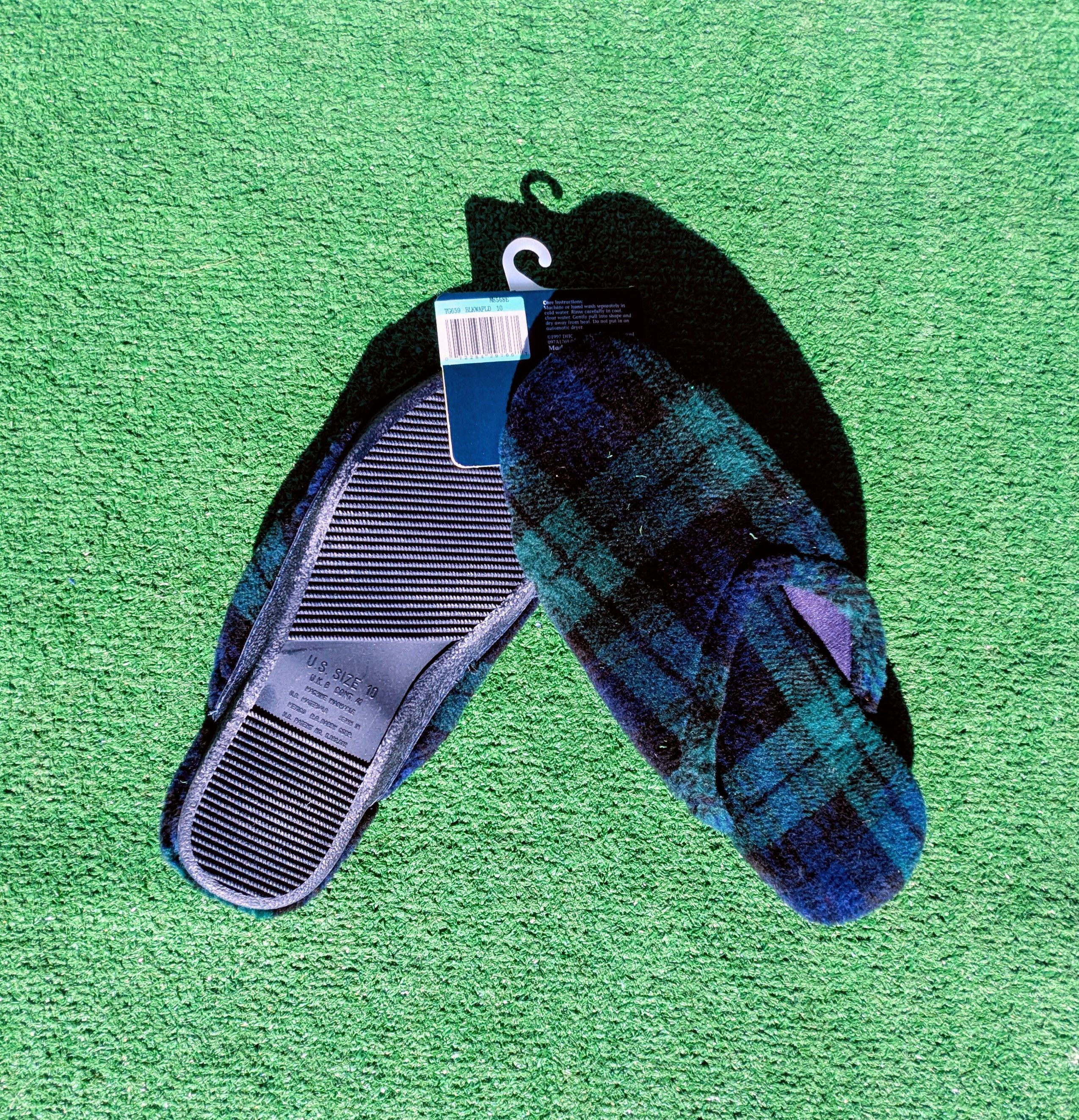 Other Green Tartan Plaid Honors Women's XL Foam Cushion Slippers Size US 10 / IT 40 - 2 Thumbnail