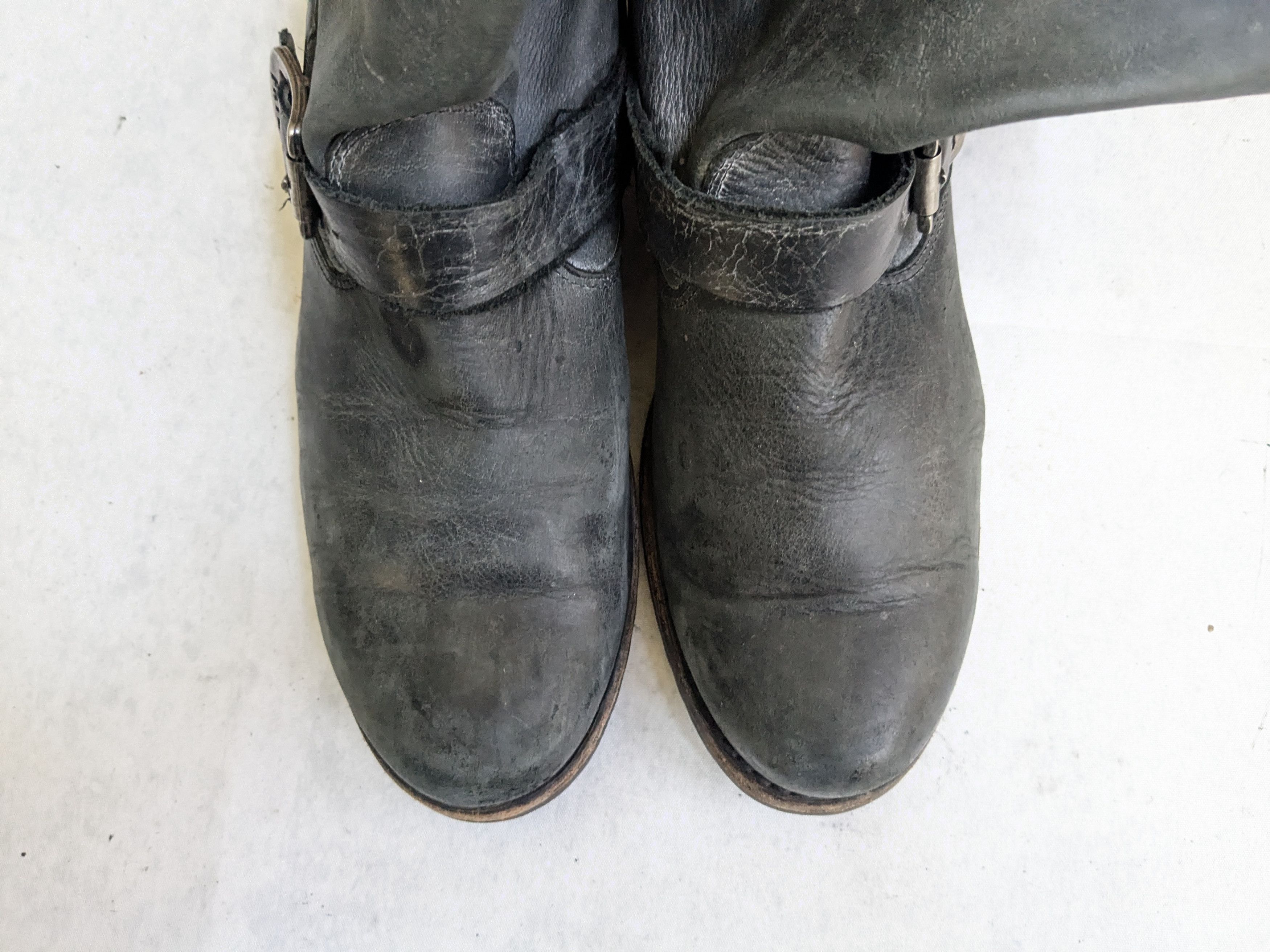 Frye Frye Engineer Boots Black 8 Leather Buckle Size US 8 / EU 41 - 3 Thumbnail