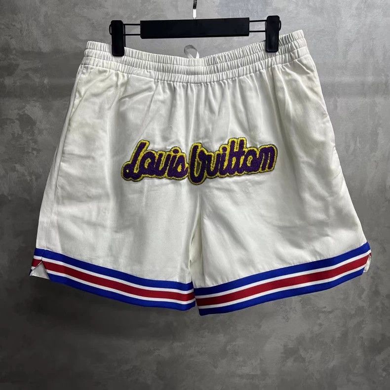 Louis Vuitton LOUIS VUITTON size l White logo printed striped leather bas Size US 32 / EU 48 - 1 Thumbnail