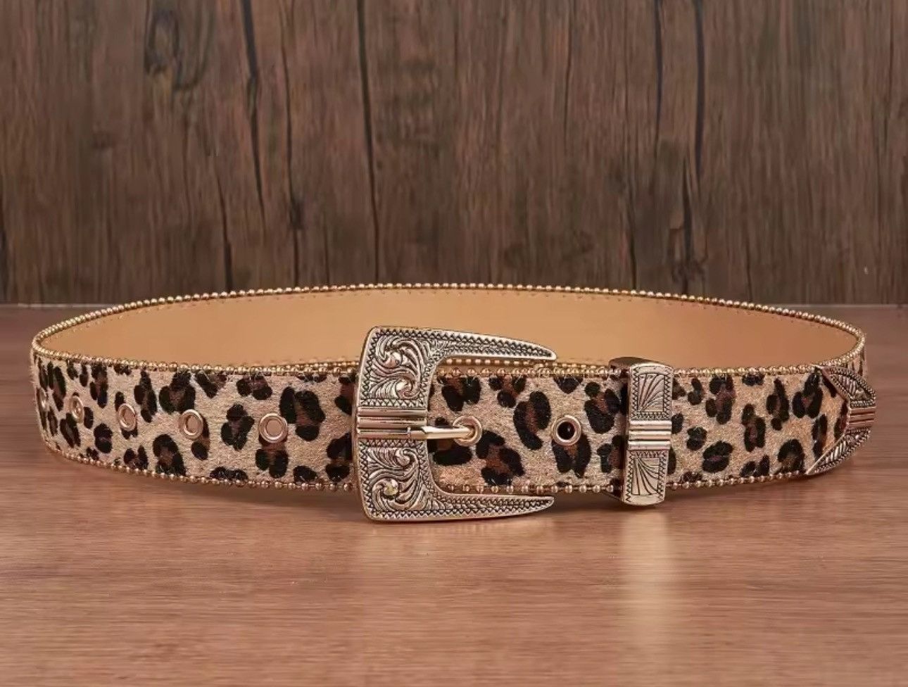 Other Punk Designer Streetwear Leopard Print PU Leather Belt Size ONE SIZE - 1 Thumbnail