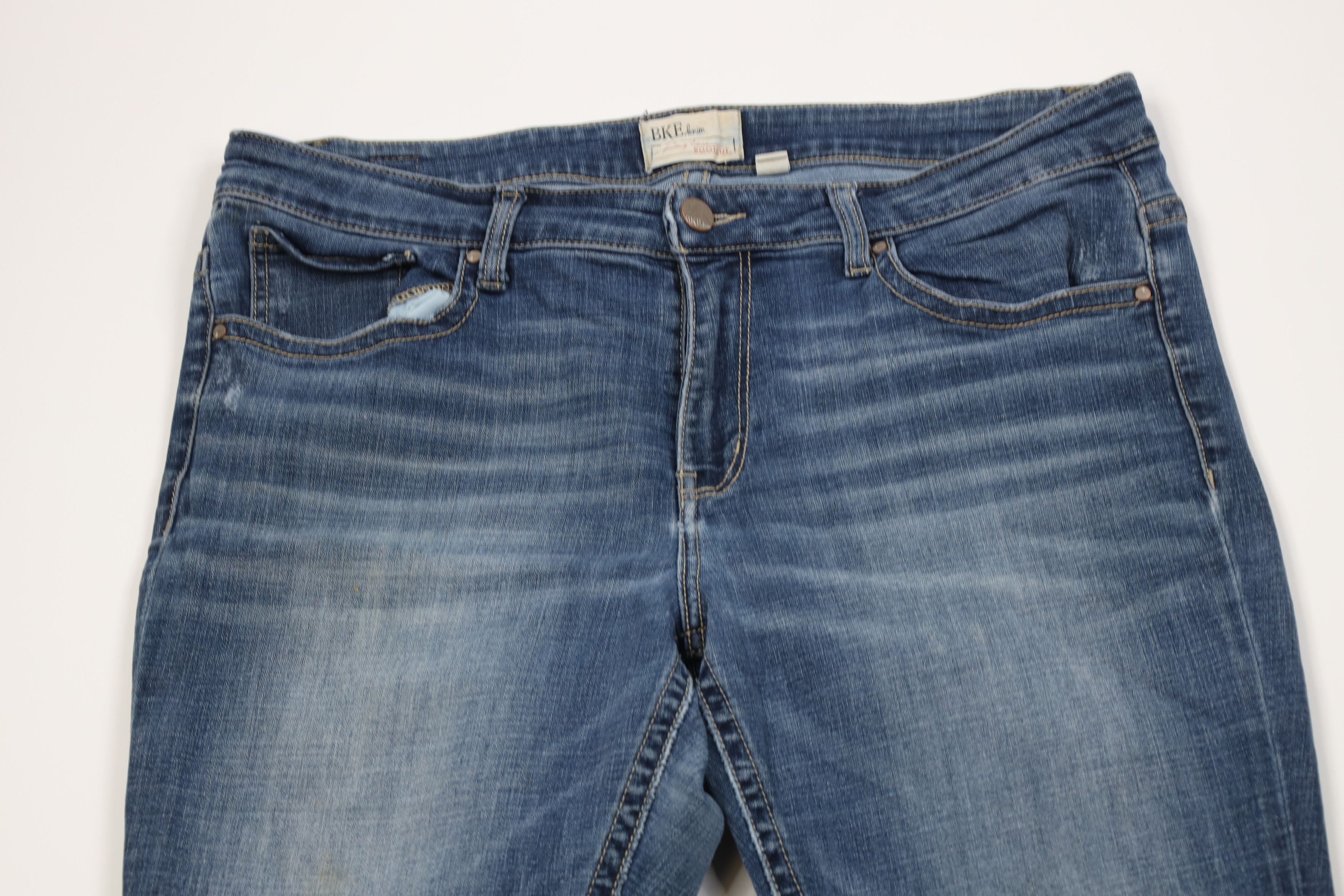 Vintage Buckle BKE Stitch Payton Flared Bootcut Denim Jeans Blue Size 33" - 2 Thumbnail