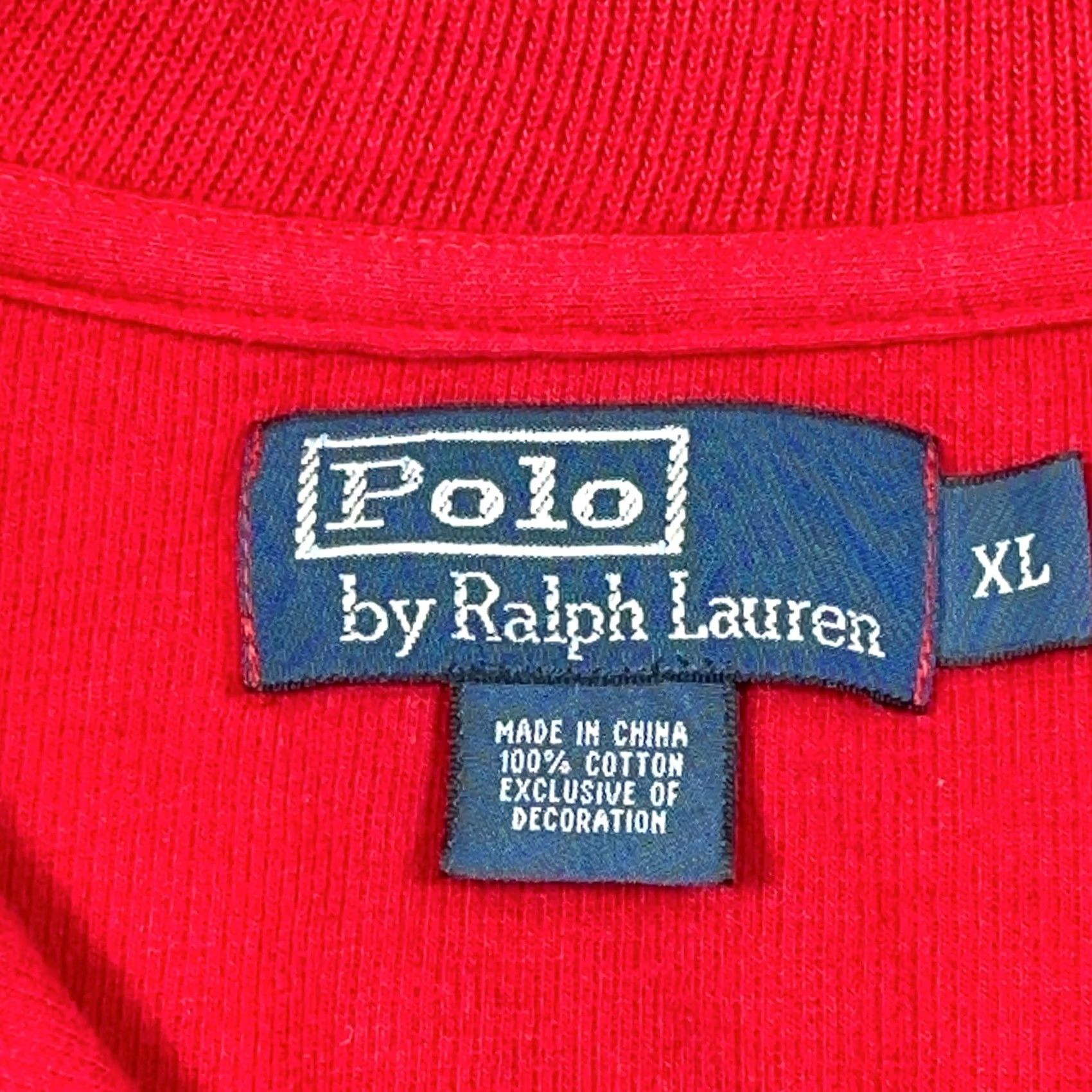 Polo Ralph Lauren VINTAGE Polo Ralph Lauren Sweater Mens XL Red 1/4 Zip Pullover Mock Neck Solid Knit ** Size US XL / EU 56 / 4 - 4 Thumbnail