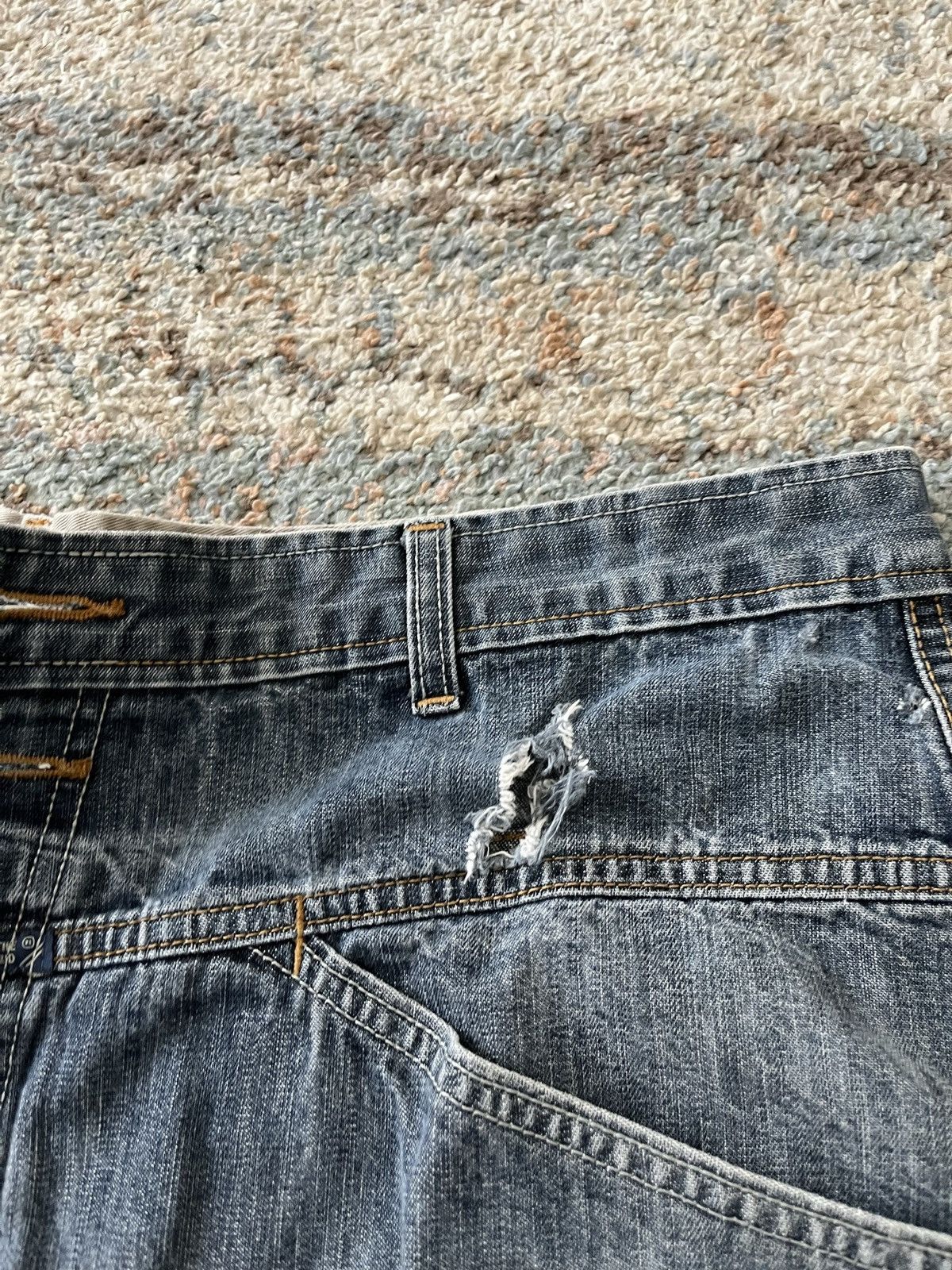 Marithe + Francois Girbaud VTG Marithe Girbaud Baggy Jorts Cut Raw Edge Y2K Size US 42 / EU 58 - 4 Thumbnail