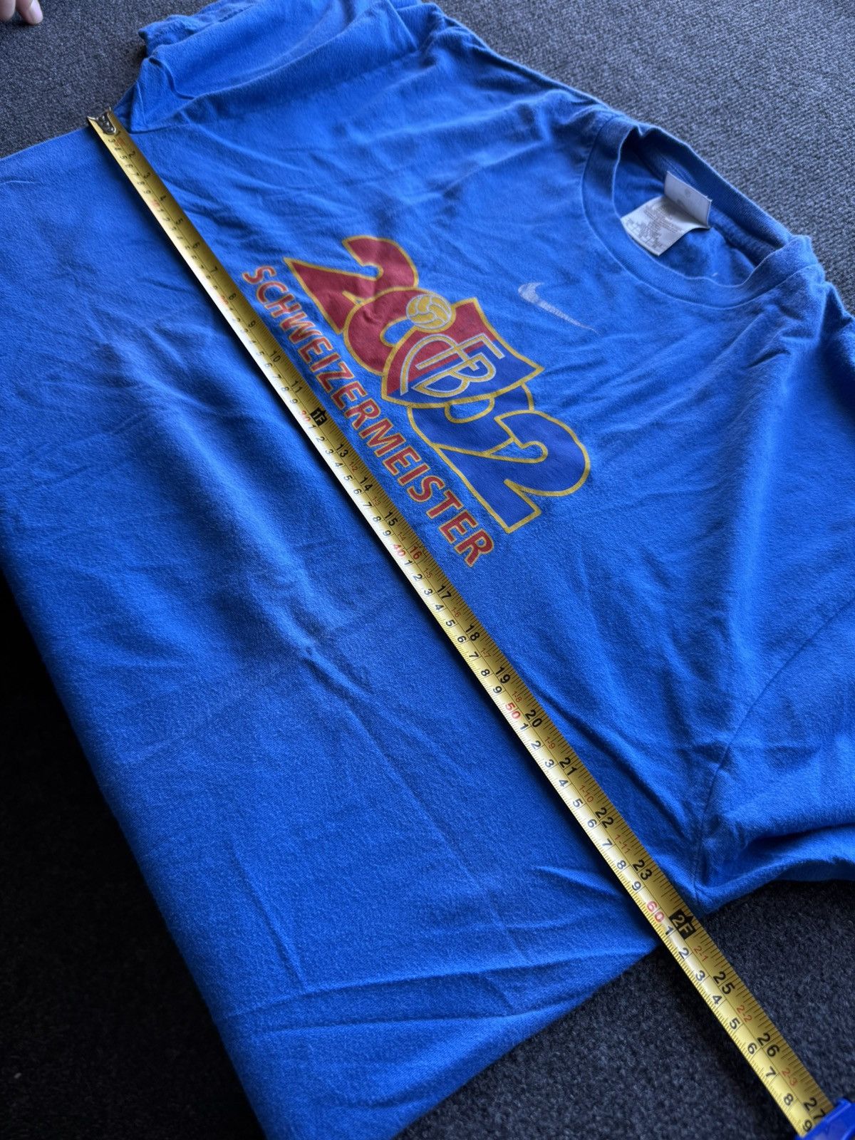 Nike Nike FC Basel 2002 Schweizermeister Soccer Faded T Shirt XL Size US XL / EU 56 / 4 - 15 Thumbnail