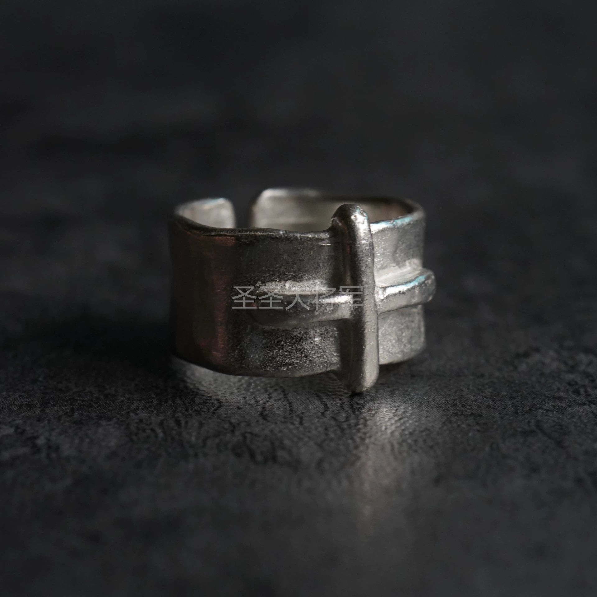 Ma+ Silver Buckle Design Open Ring Size ONE SIZE - 1 Thumbnail