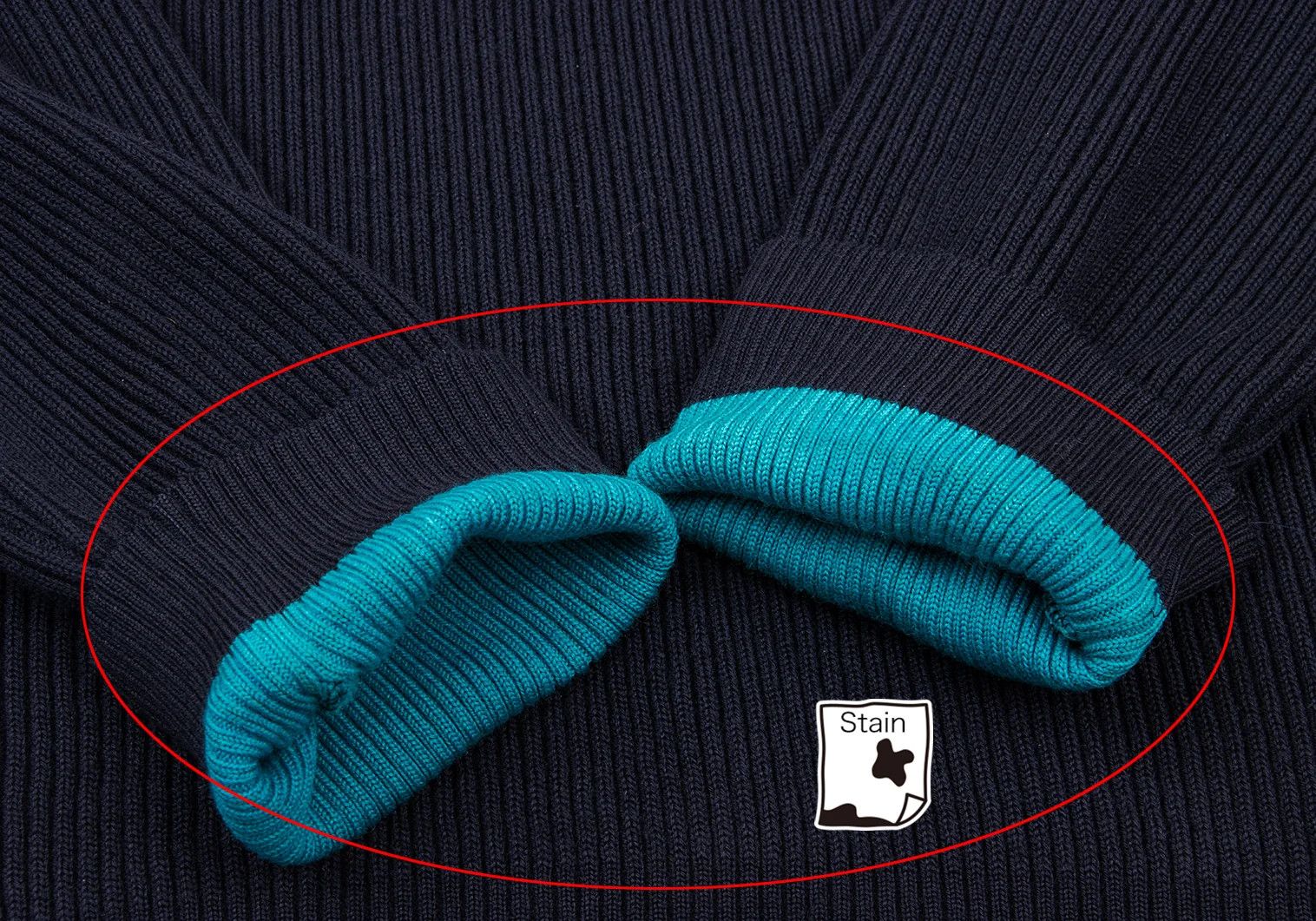 Issey Miyake Wool Ribbed Knit Sweater in Navy and Light Blue, Size M Size US M / EU 48-50 / 2 - 9 Thumbnail