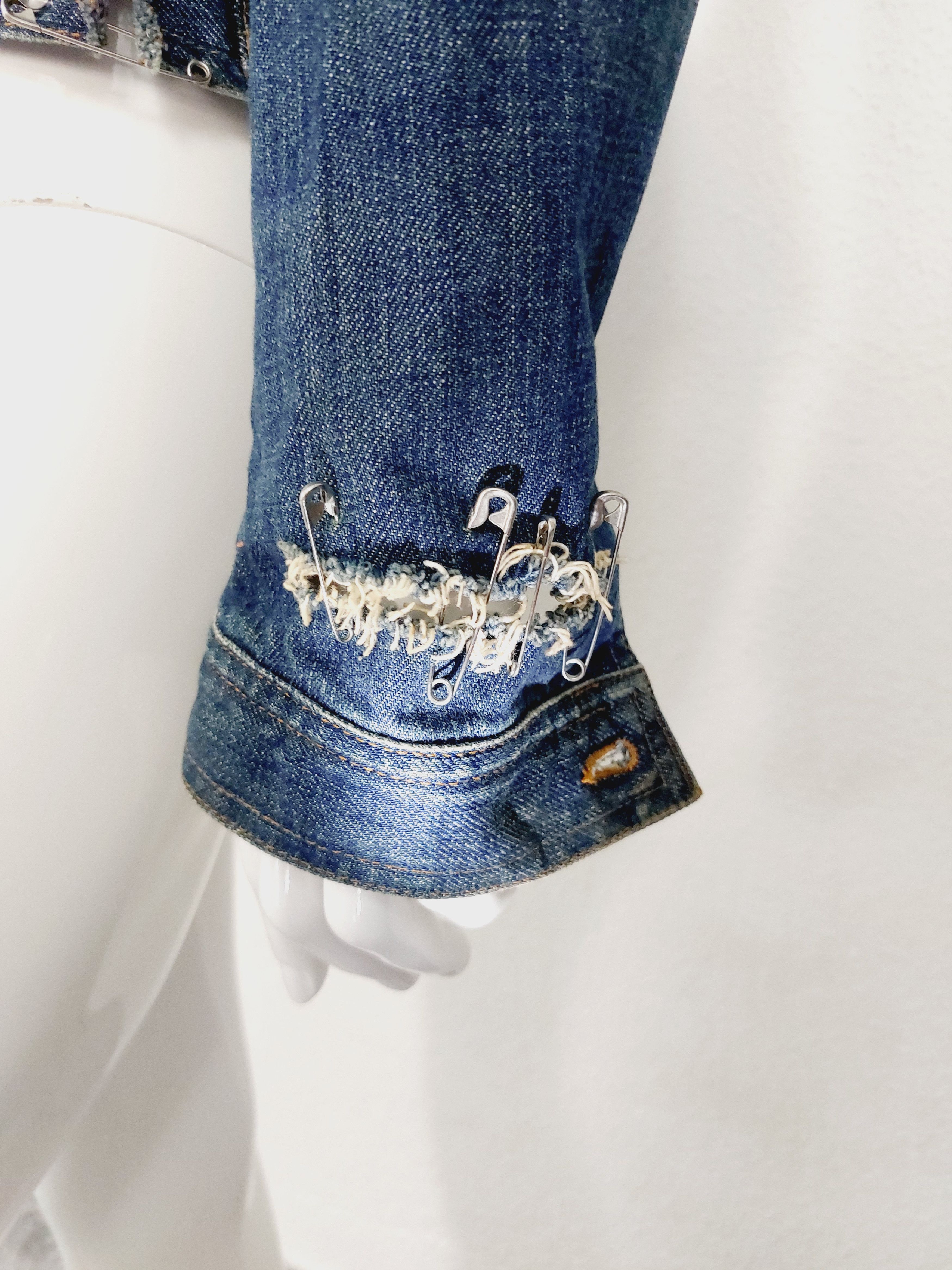 Dolce & Gabbana Dolce and Gabbana D&G SS2001 Spray Paint Safety Pin Jacket Size US XS / EU 42 / 0 - 7 Thumbnail
