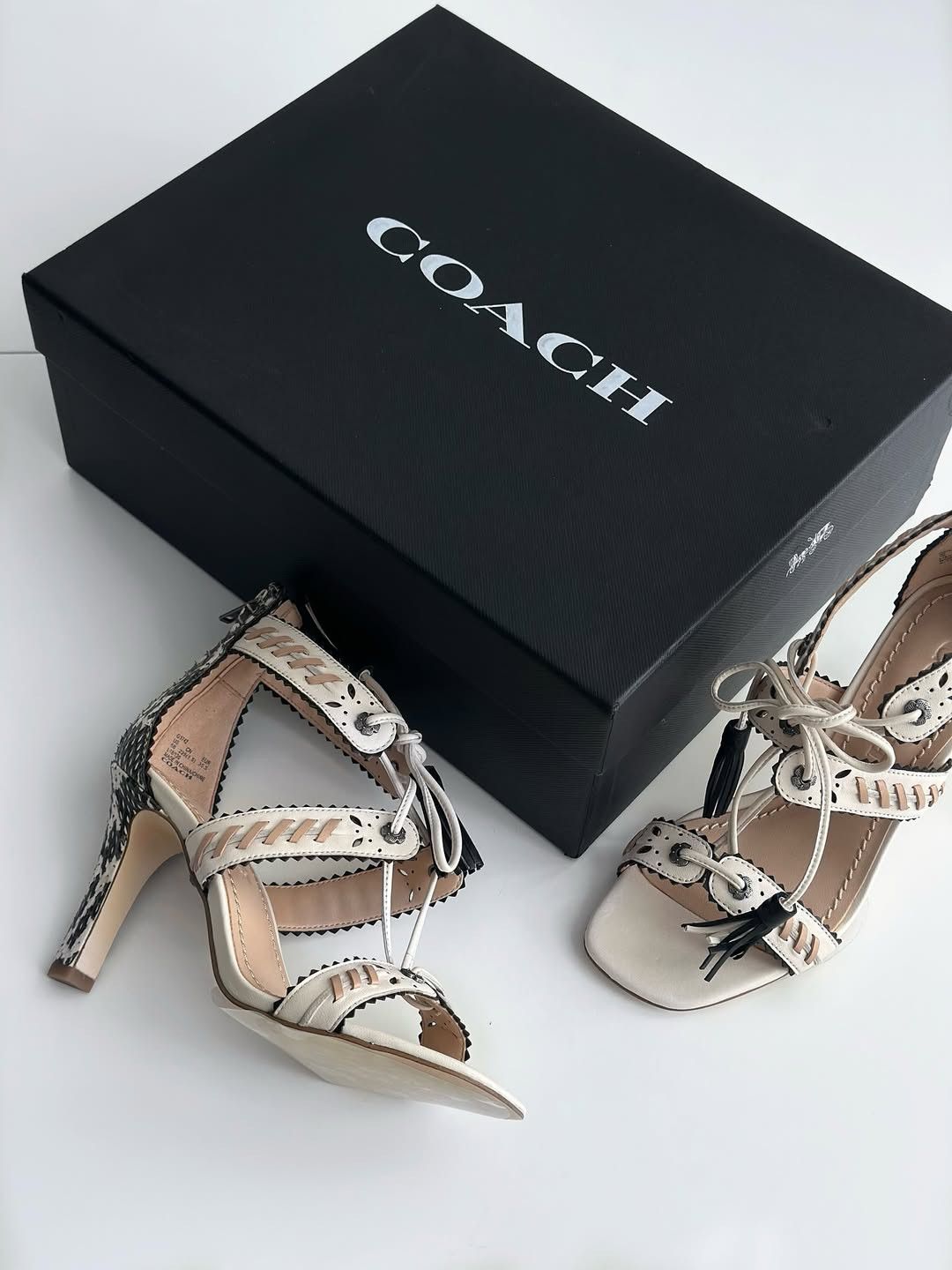 Coach Coach Bella Snakeskin Lace-Up Heel Sandals US 5 Size US 5 / IT 35 - 2 Thumbnail