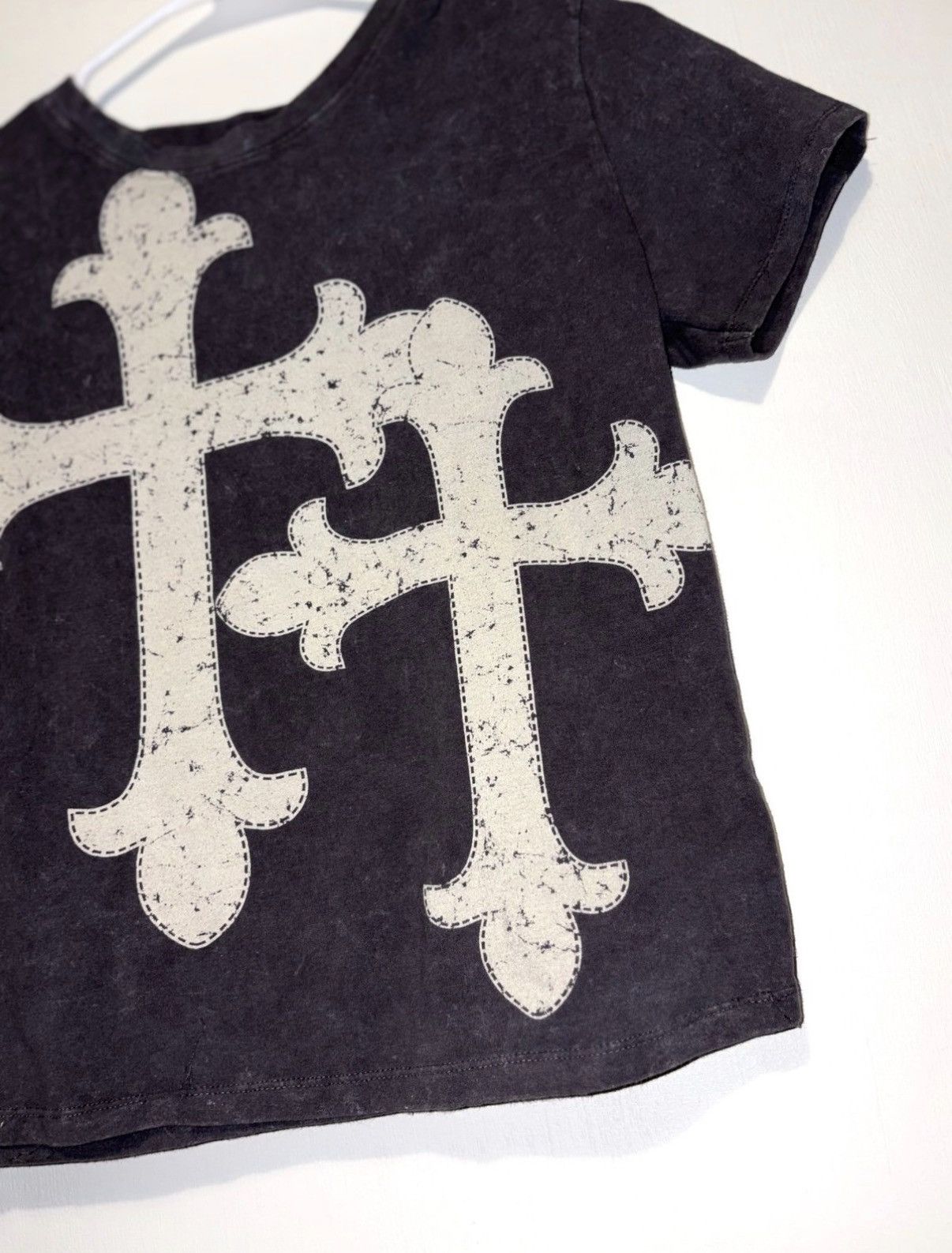 Other Woman's Black Graphic Cross Tee t shirt short sleeve cropped Size L / US 10 / IT 46 - 3 Thumbnail
