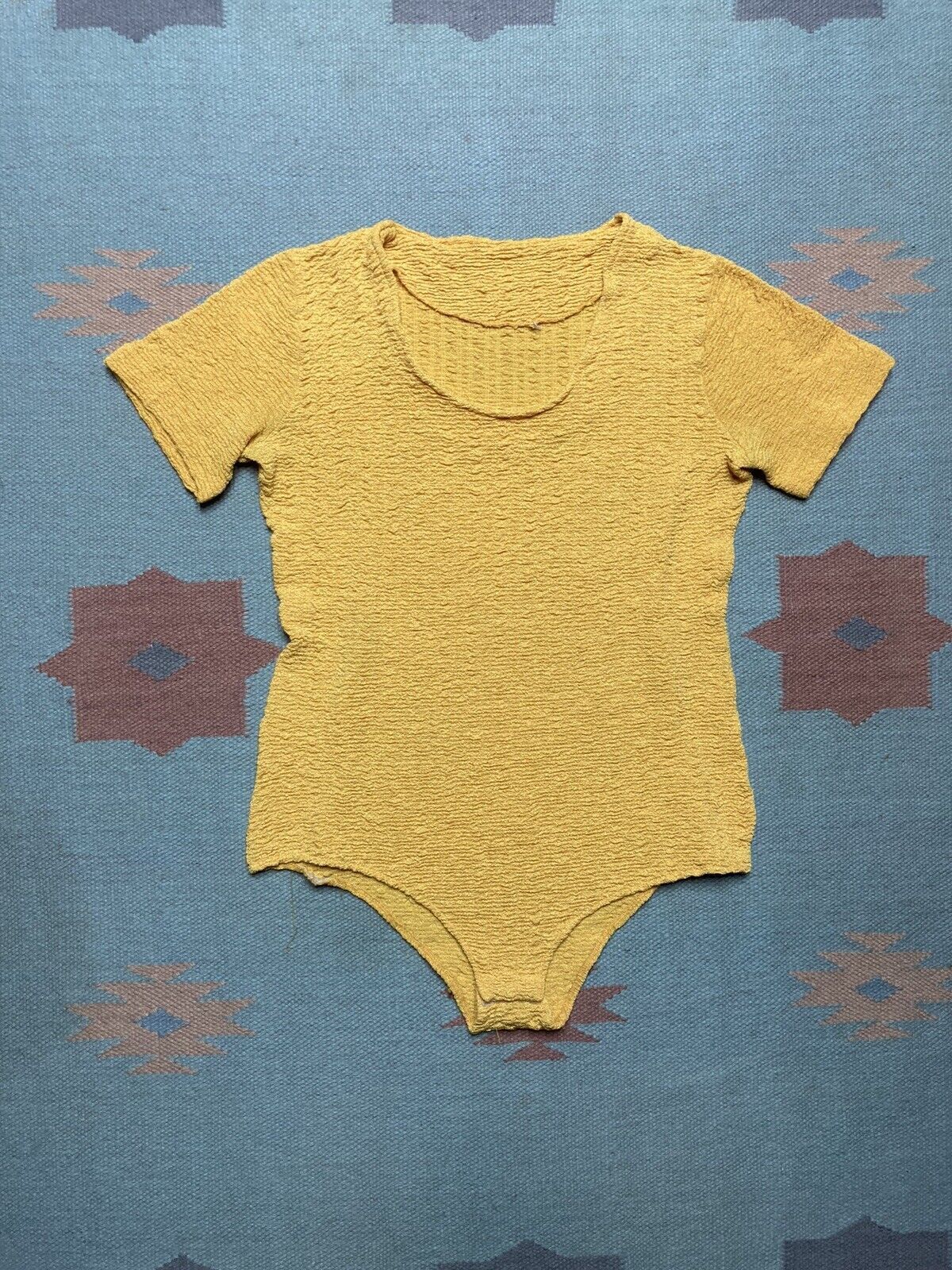 Vintage 50s One Piece Playsuit Bathing Swimsuit Romper Textured Size S / US 4 / IT 40 - 1 Thumbnail