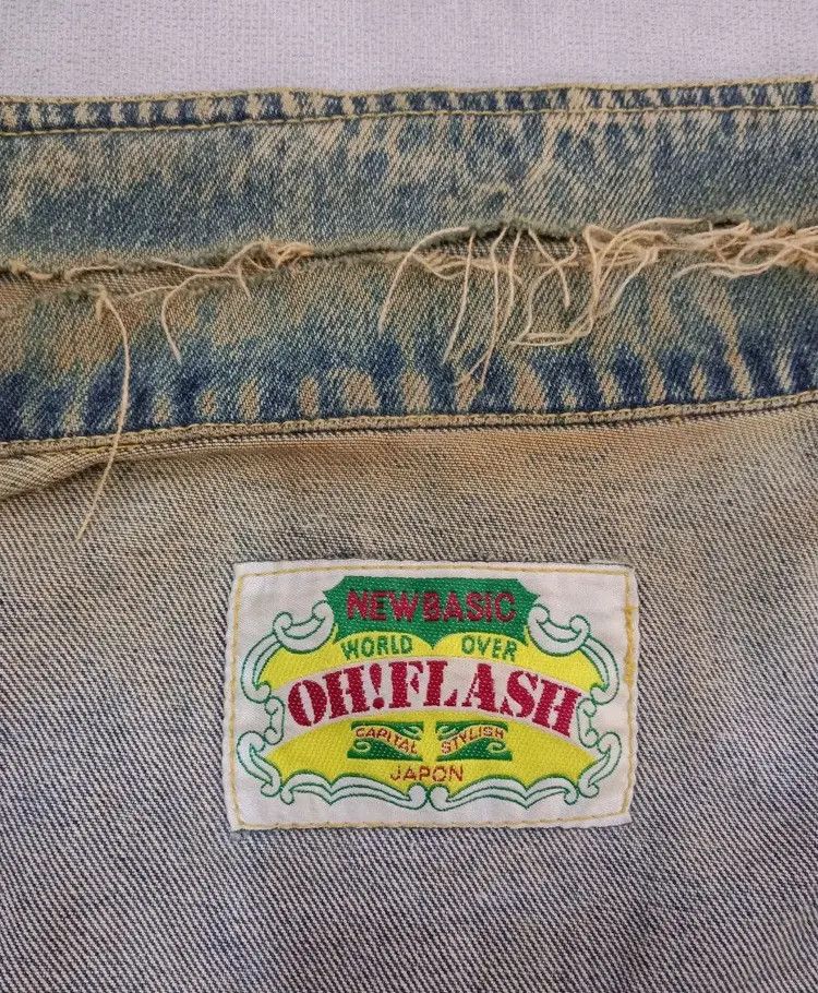 Japanese Brand Vintage OH! FLASH Faded Distressed Oeiflasi Denim Jacket Size US S / EU 44-46 / 1 - 23 Thumbnail