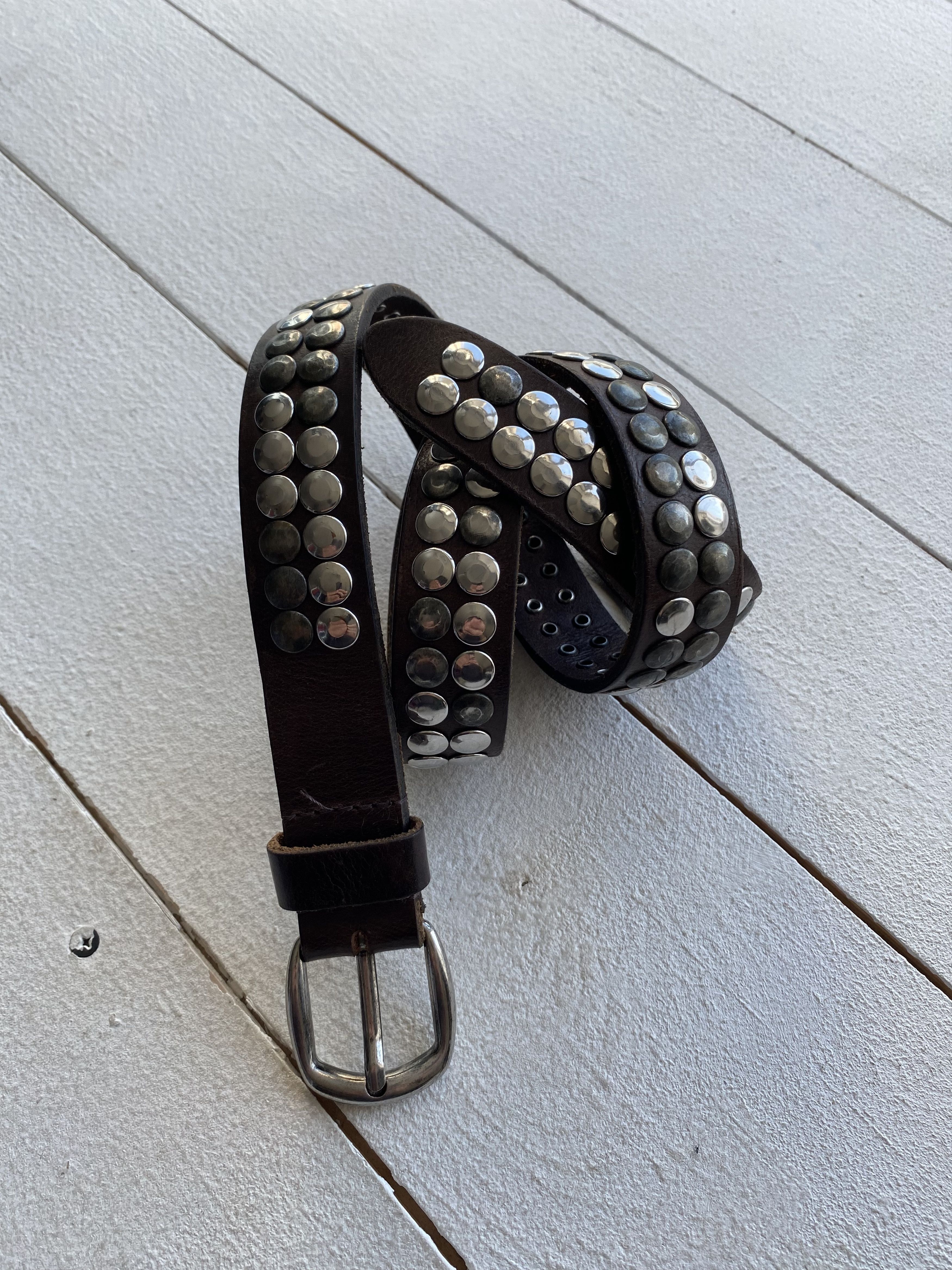 Vintage Y2K Swarovski Crystal & Leather Belt Deadstock Belt Buckle / Black Diamond Swarovski Crystals | Stacy  main image 2