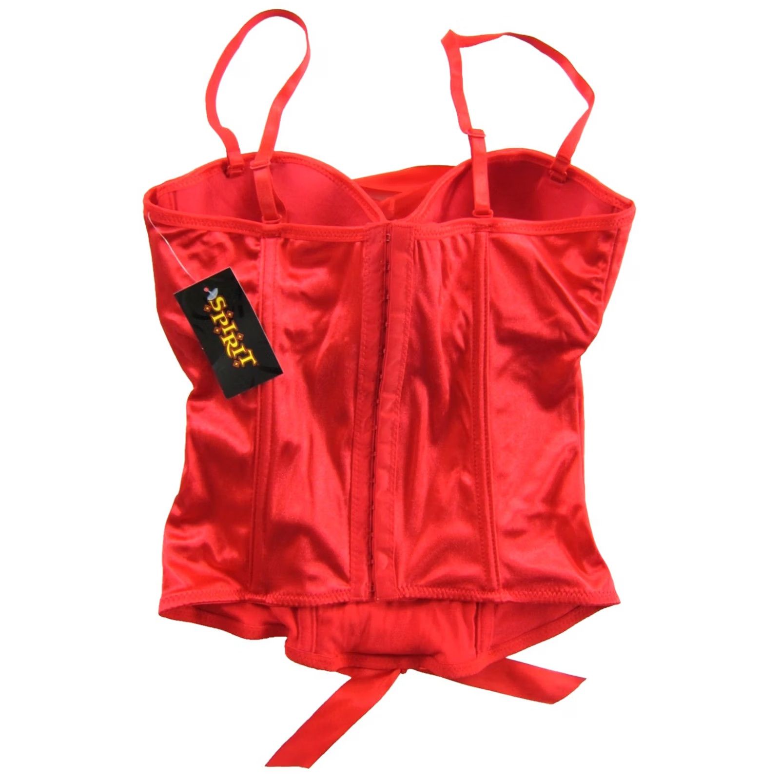 ESPIRIT Spirit Red Lingerie Bustier Top M Lace Up Padded Underwire Lacy Stretch Corset Top Women's Cup L Medium NWT Size M / US 6-8 / IT 42-44 - 2 Thumbnail