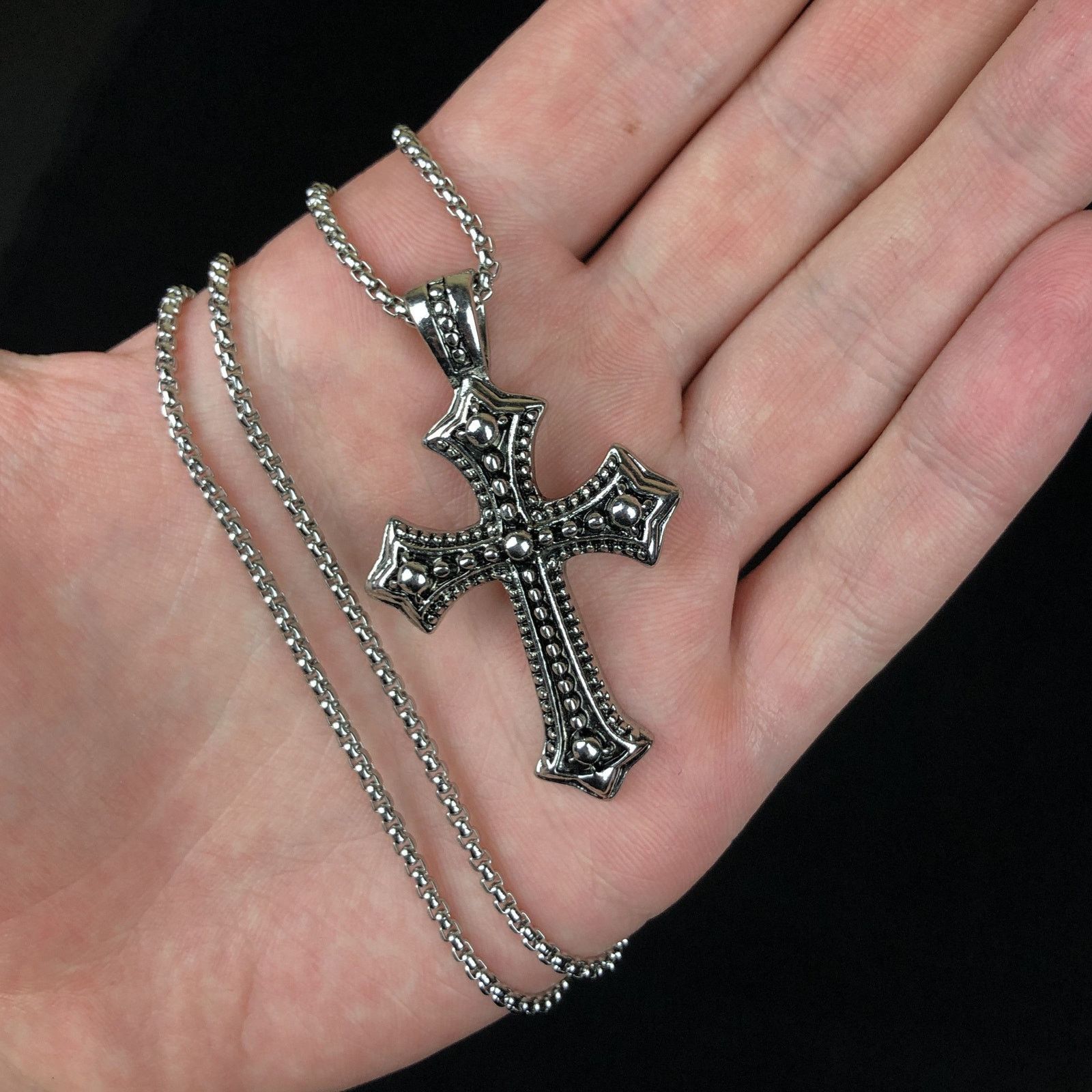 Jewelry Cross Punk Necklace Chain Size ONE SIZE - 8 Thumbnail