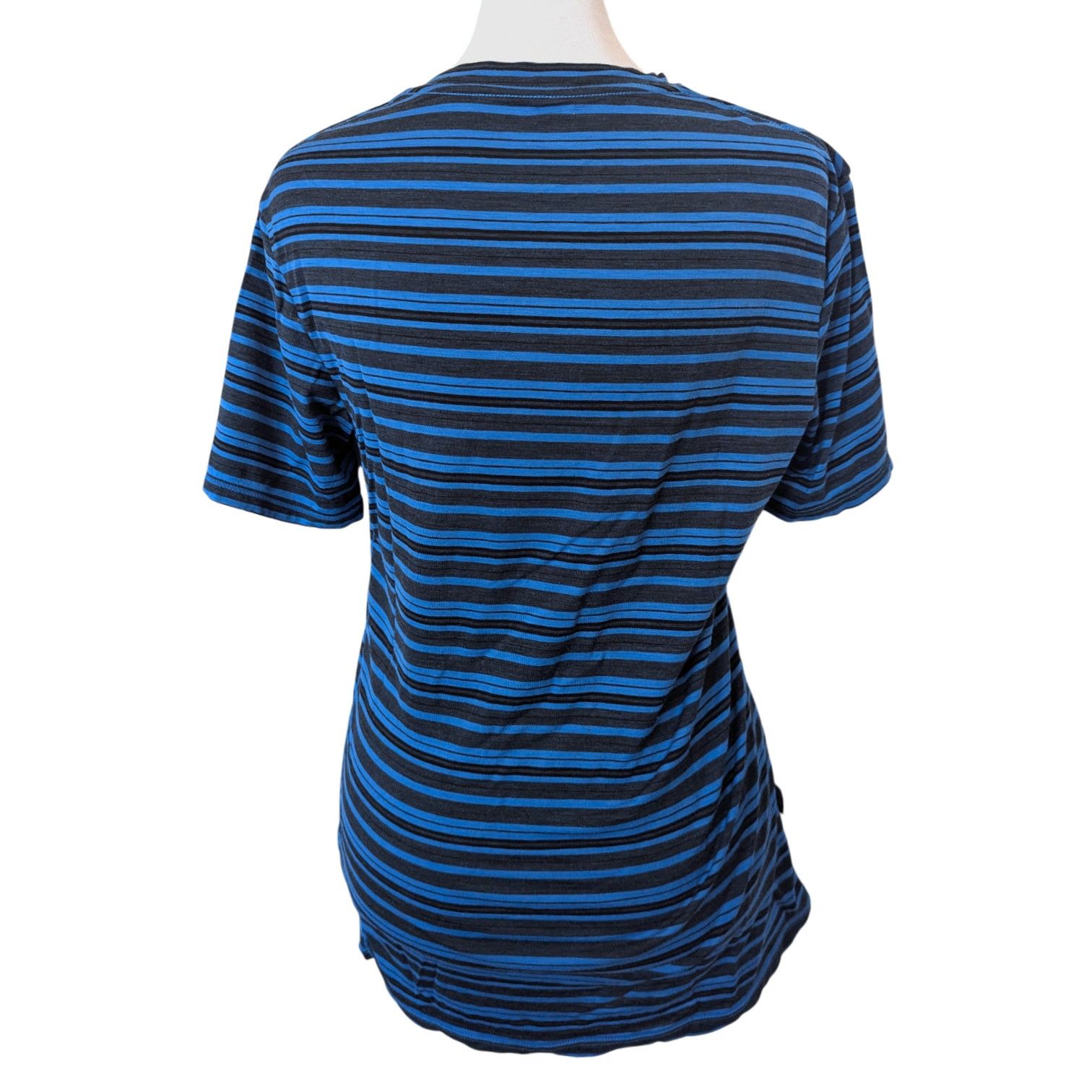Other Icebreaker Women's Wool Blue Striped V-Neck T-Shirt Small Size S / US 4 / IT 40 - 3 Thumbnail
