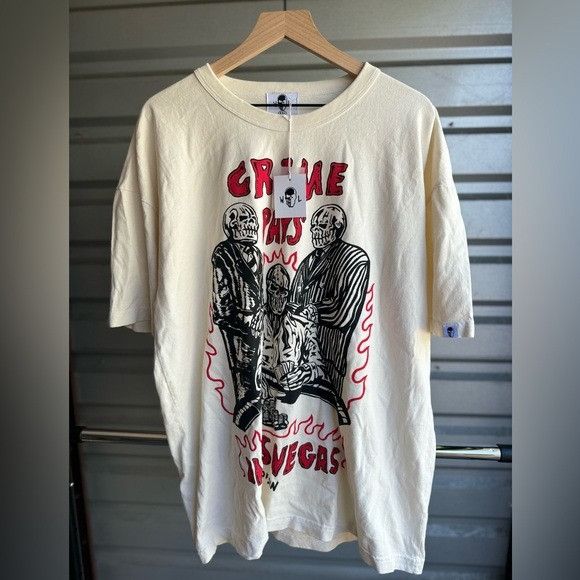 Designer × Warren Lotas NWT WARREN LOTAS CRIMES PAY WHITE T-SHORT SZ 2XL XXL Size US XXL / EU 58 / 5 - 1 Thumbnail