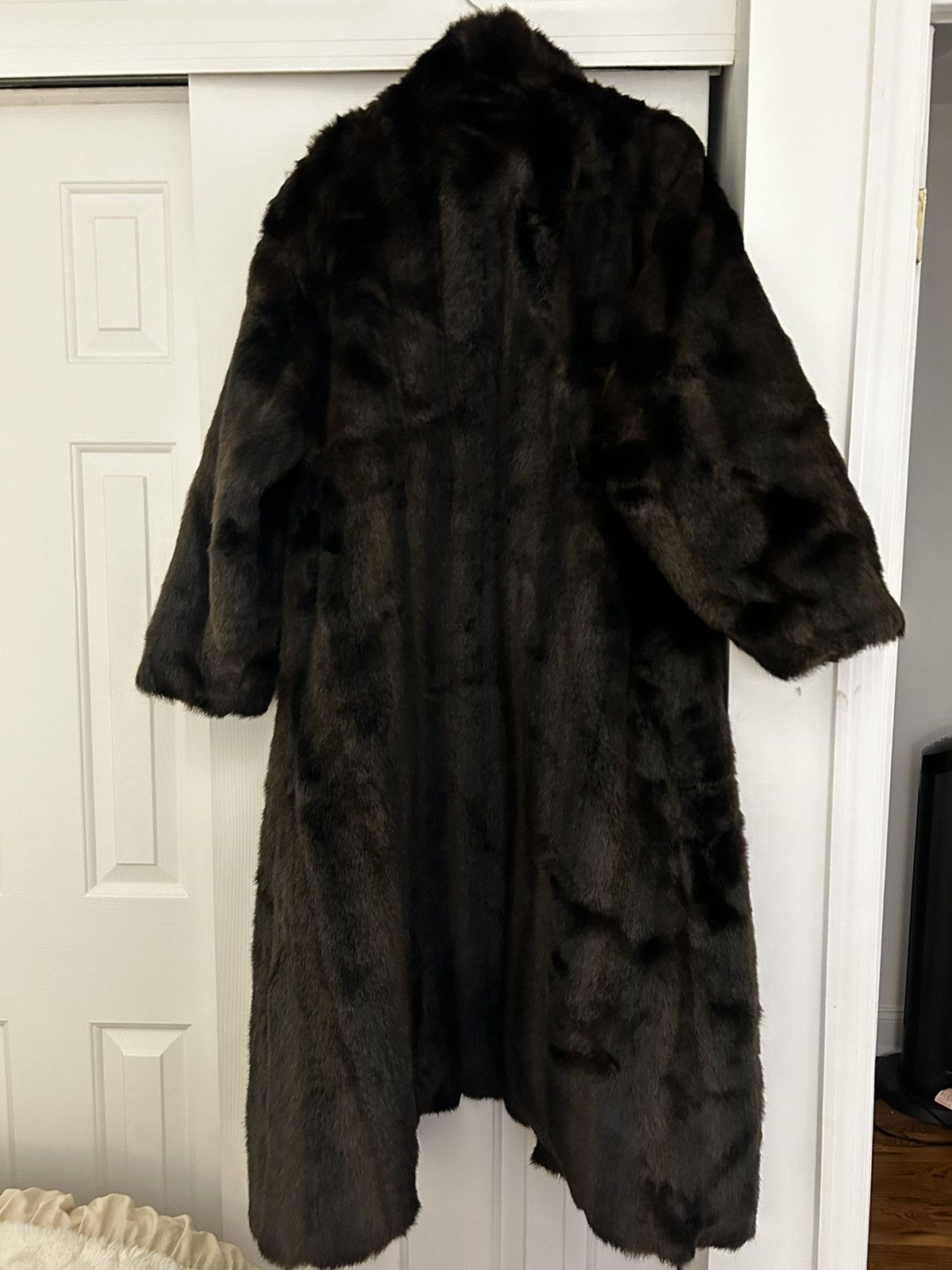 Vintage Long brown faux fur with gold button Size L / US 10 / IT 46 - 4 Thumbnail