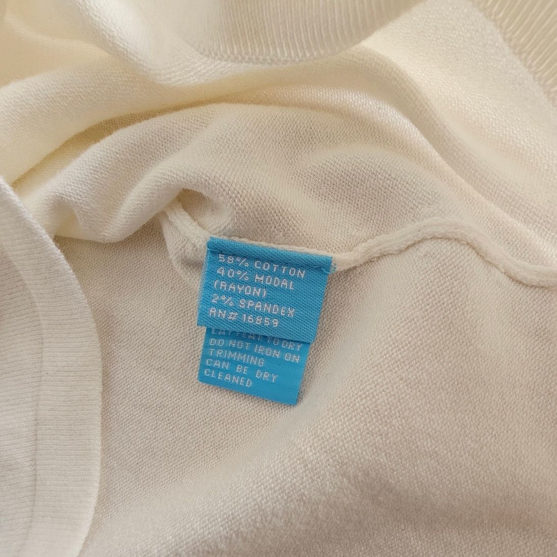 J.McLaughlin J. Mclaughlin Off-White Print Cotton 3/4 Sleeves Sweater XS Size XS / US 0-2 / IT 36-38 - 8 Thumbnail