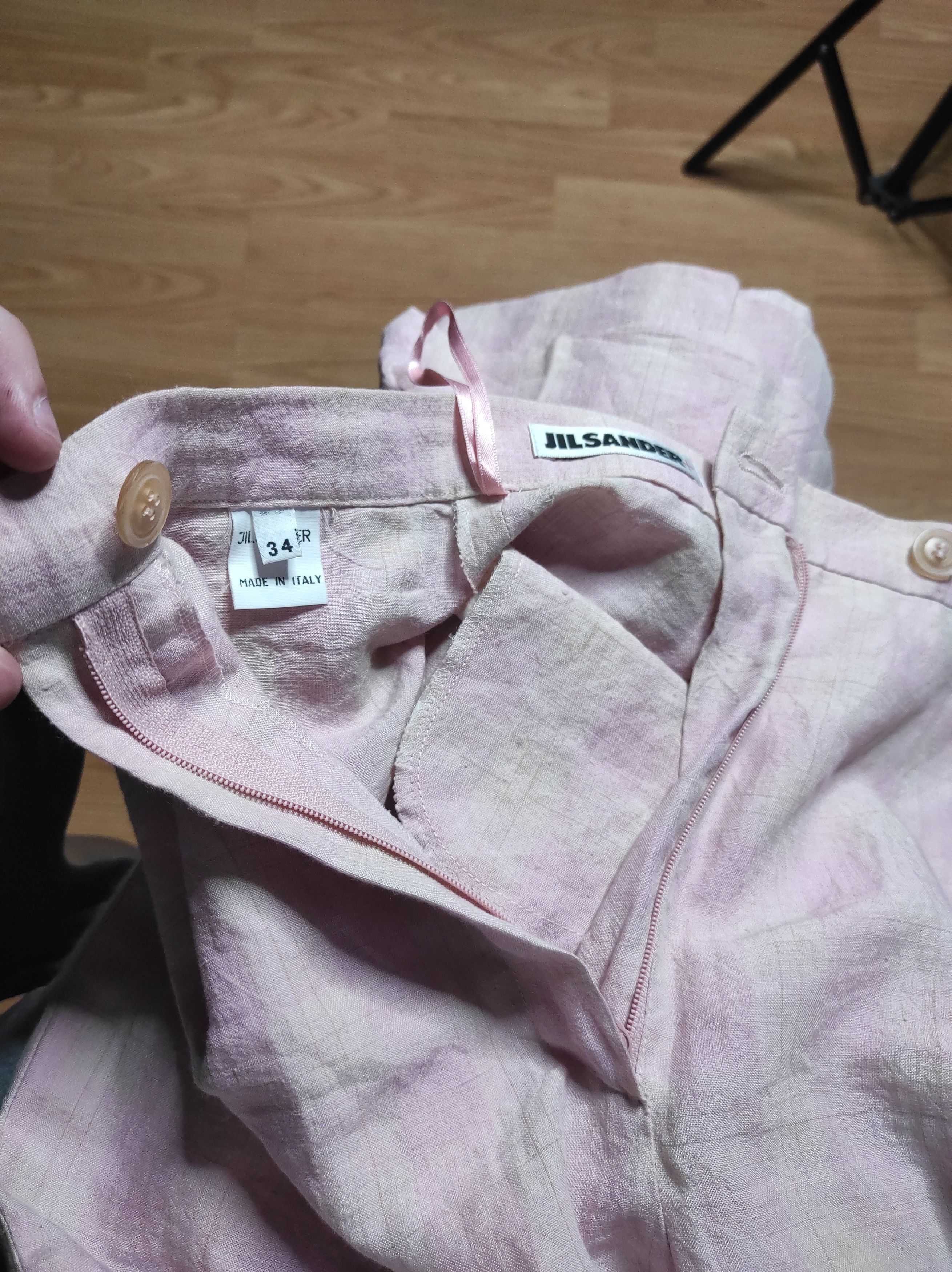 Japanese Brand × Jil Sander **Jil Sander Pink Linen Chino Pants** Size 24" / US 00 / IT 34 - 4 Thumbnail