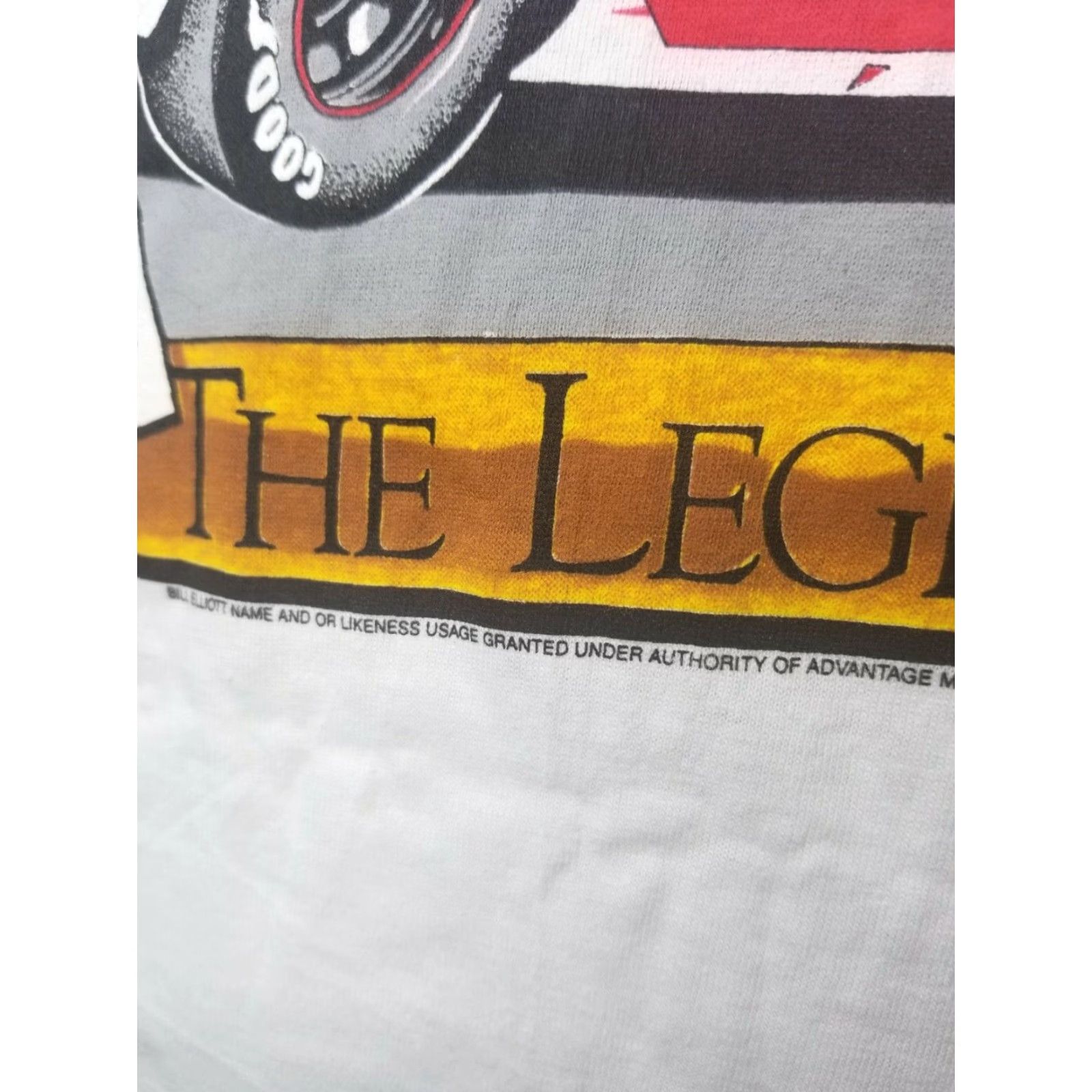 Vintage VINTAGE 80s Bill Elliott NASCAR Racing Winston Cup Champ Graphic Tee Mens XL White Size US XL / EU 56 / 4 - 5 Thumbnail
