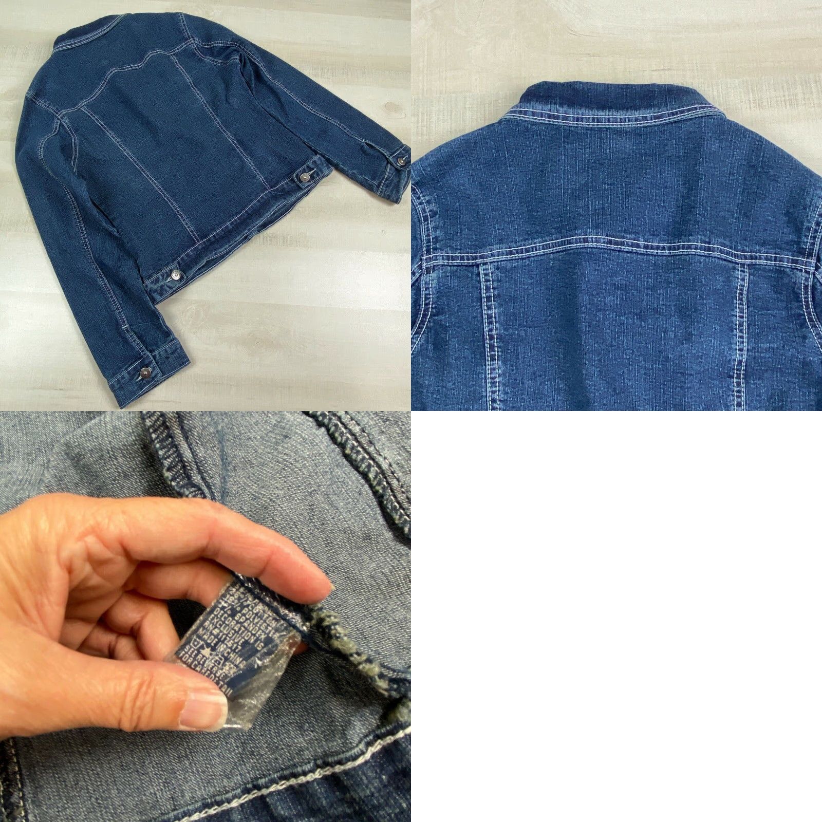 Vintage Jeanbay Womens Denim Jacket Medium Blue Petite Embellished Jean Medium Size M / US 6-8 / IT 42-44 - 8 Thumbnail