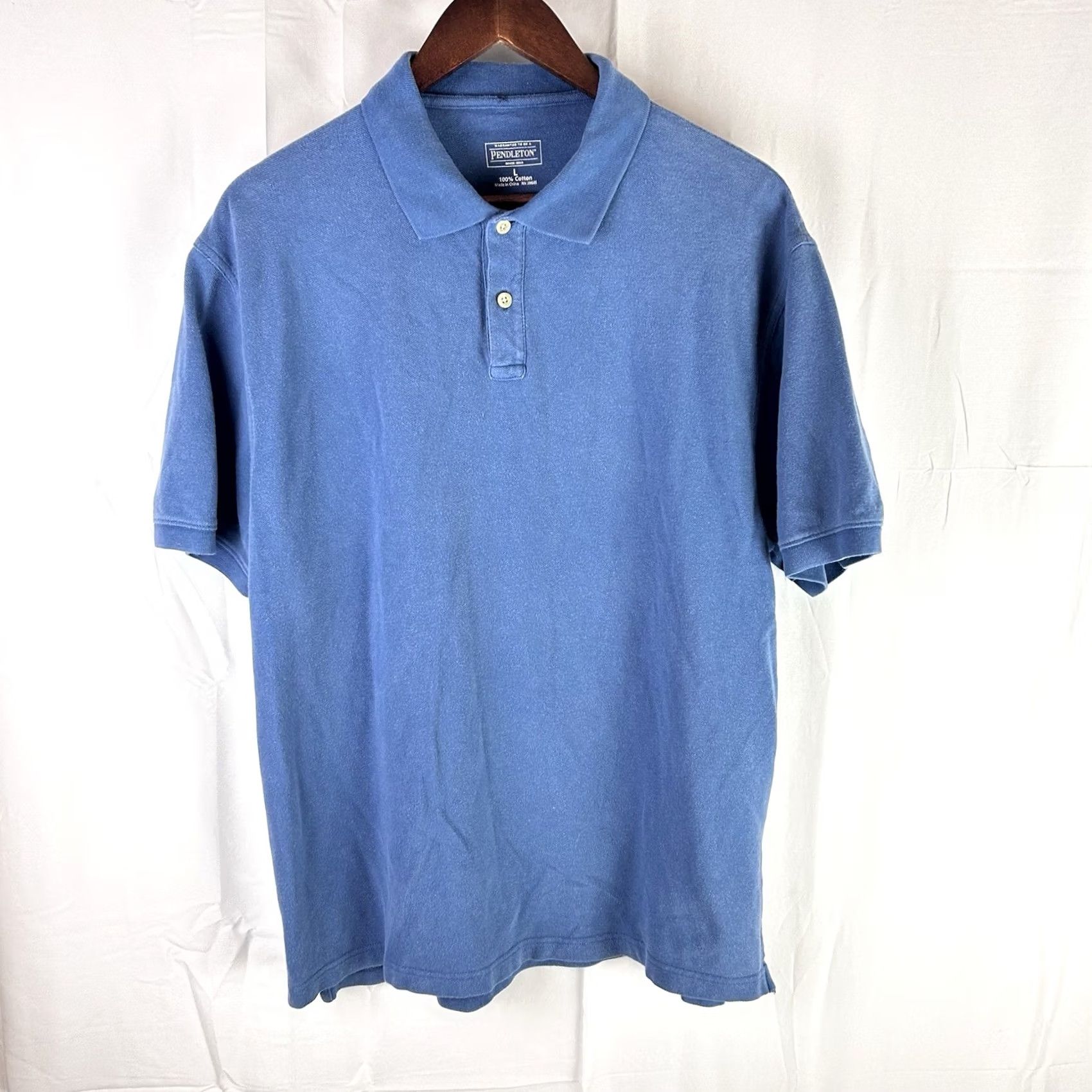 Pendleton Pendleton Polo Shirt Mens Large Blue Short Sleeve Casual Cotton Polo Men L Blue Regular Knit Slimming All Seasons Golf Preppy Vintage No Size US L / EU 52-54 / 3 - 2 Thumbnail