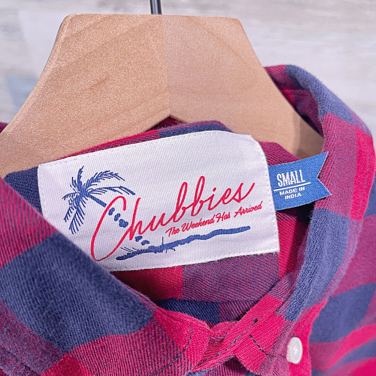 Chubbies Chubbies Plaid Check Flannel Shirt Red Blue Cotton Stretch S Size US S / EU 44-46 / 1 - 5 Thumbnail
