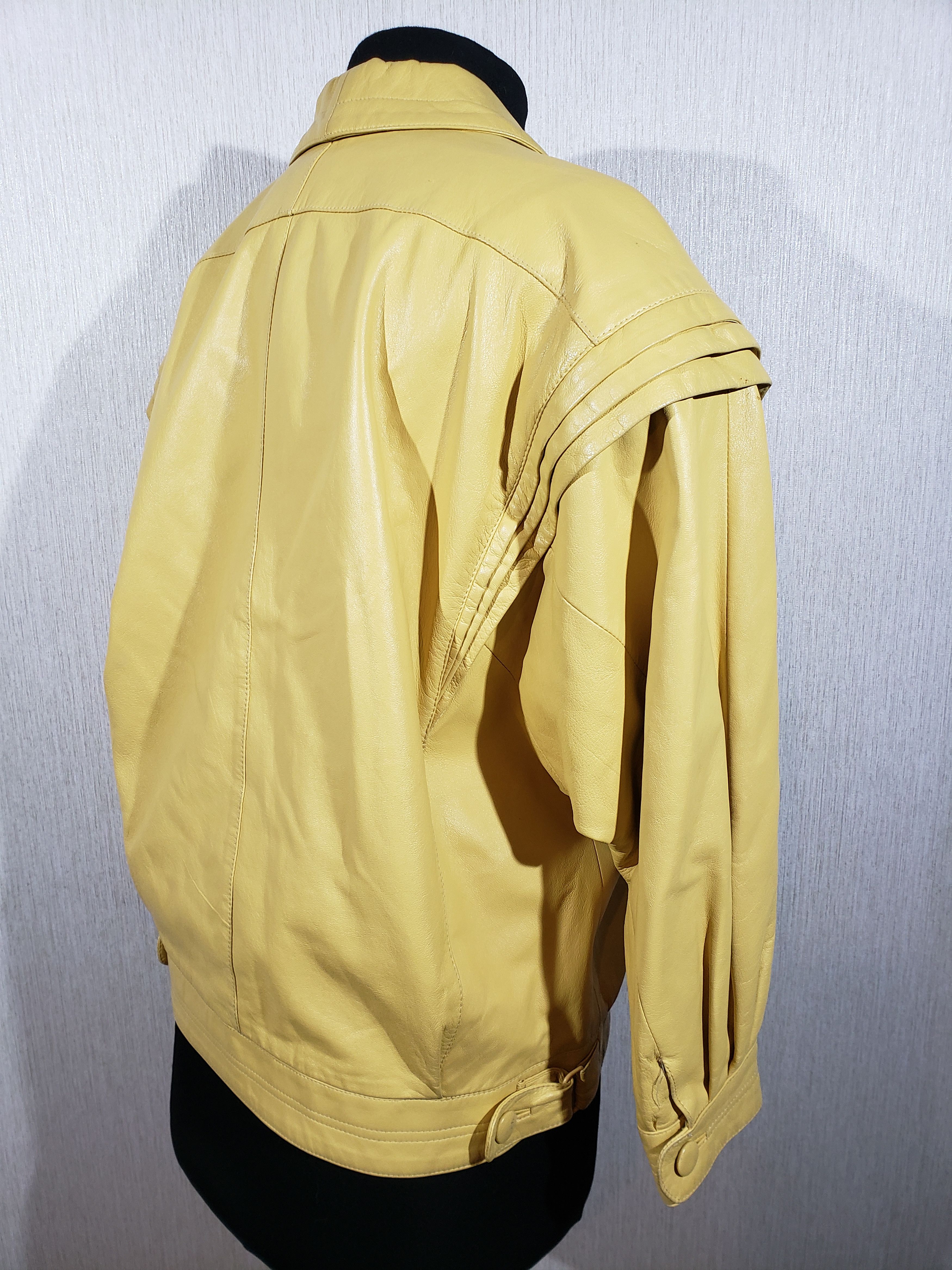 Other Stylish yellow leather women's jacket. Size XL / US 12-14 / IT 48-50 - 5 Thumbnail