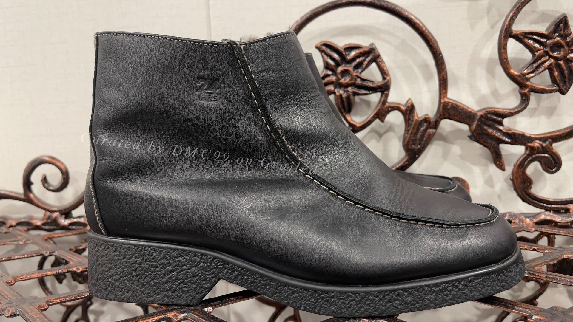 DEN IM by SIKI IM 24HRS Women's Black Leather Ankle Boots 39 Size US 8 / IT 38 - 1 Thumbnail