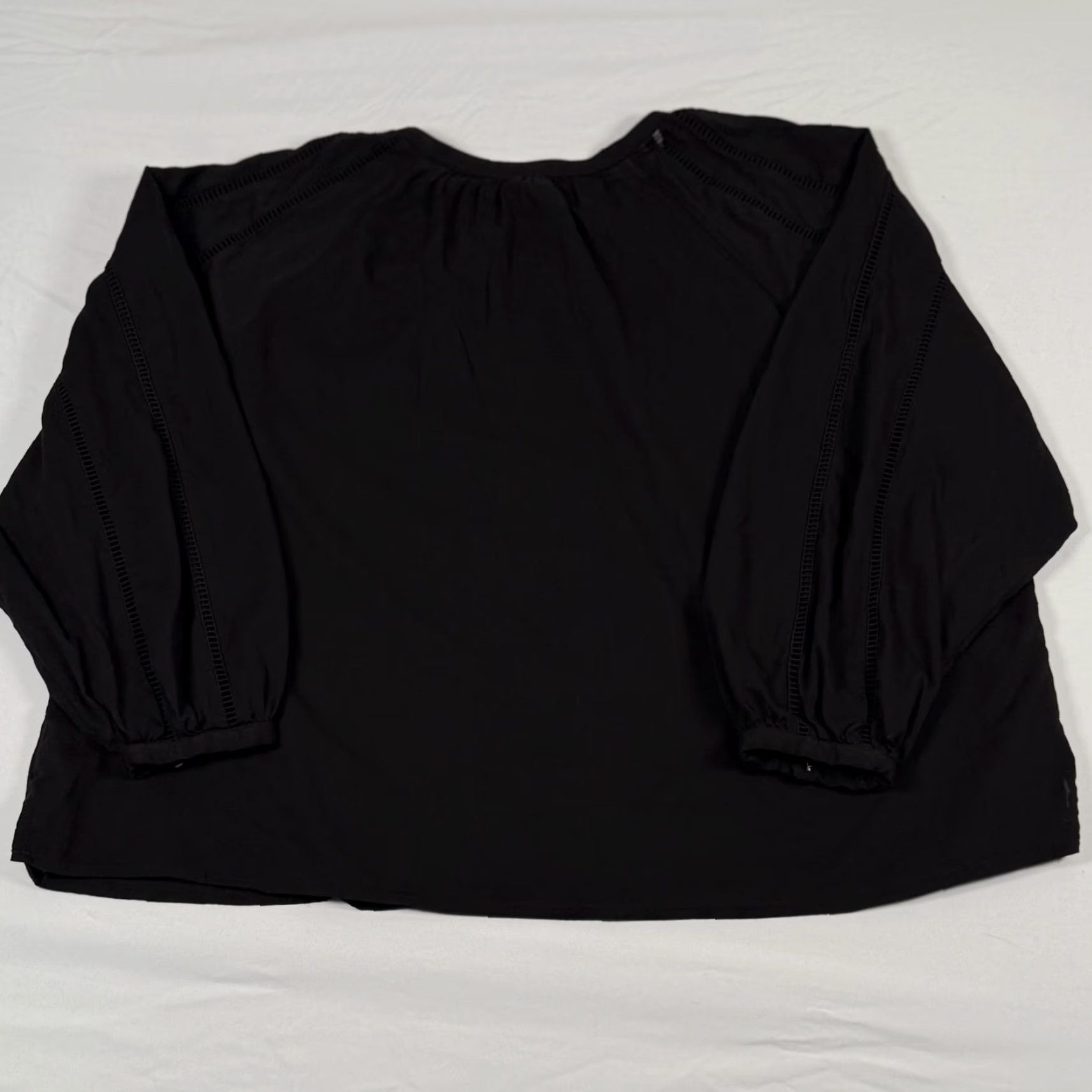 Old Navy Old Navy Blouse Womens L Black Volume Poet Button Front Balloon Sleeve Boho Chic Shirt Top Size L / US 10 / IT 46 - 4 Thumbnail