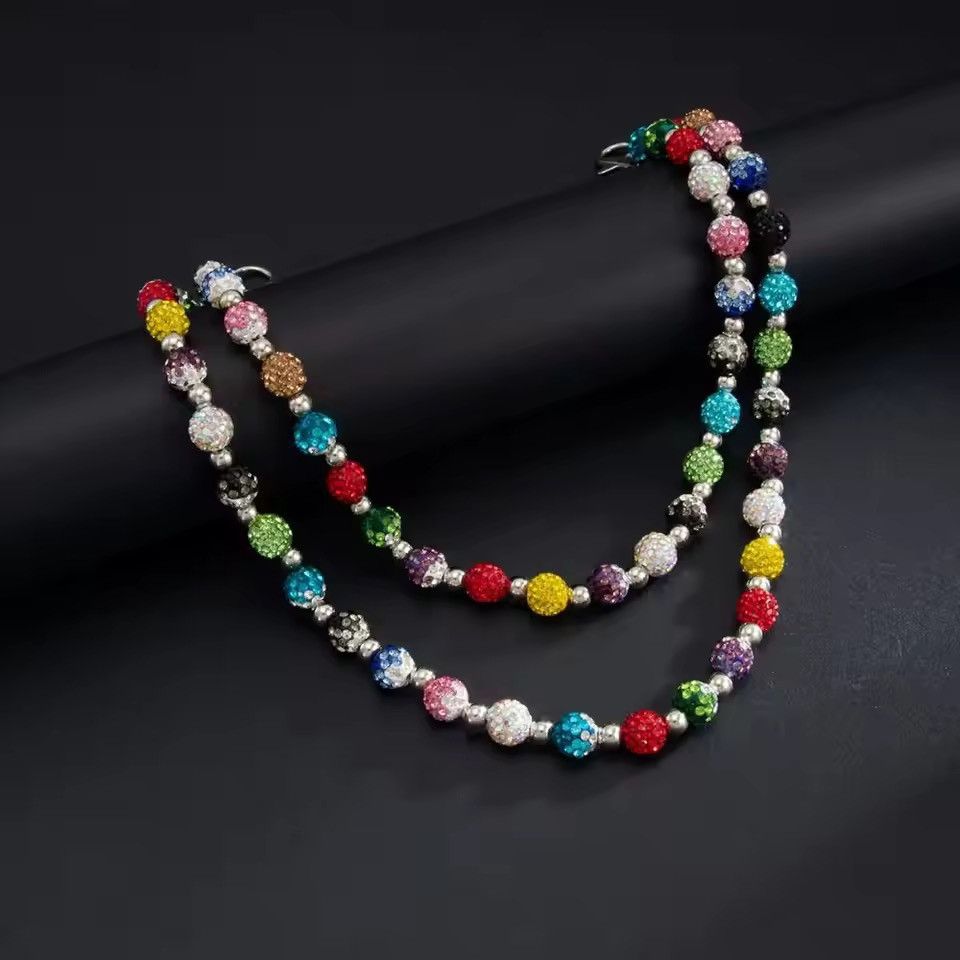 Jewelry Double Layer Colorful Lucky Beaded Wallet Chain, Pants Chain Size ONE SIZE - 5 Thumbnail