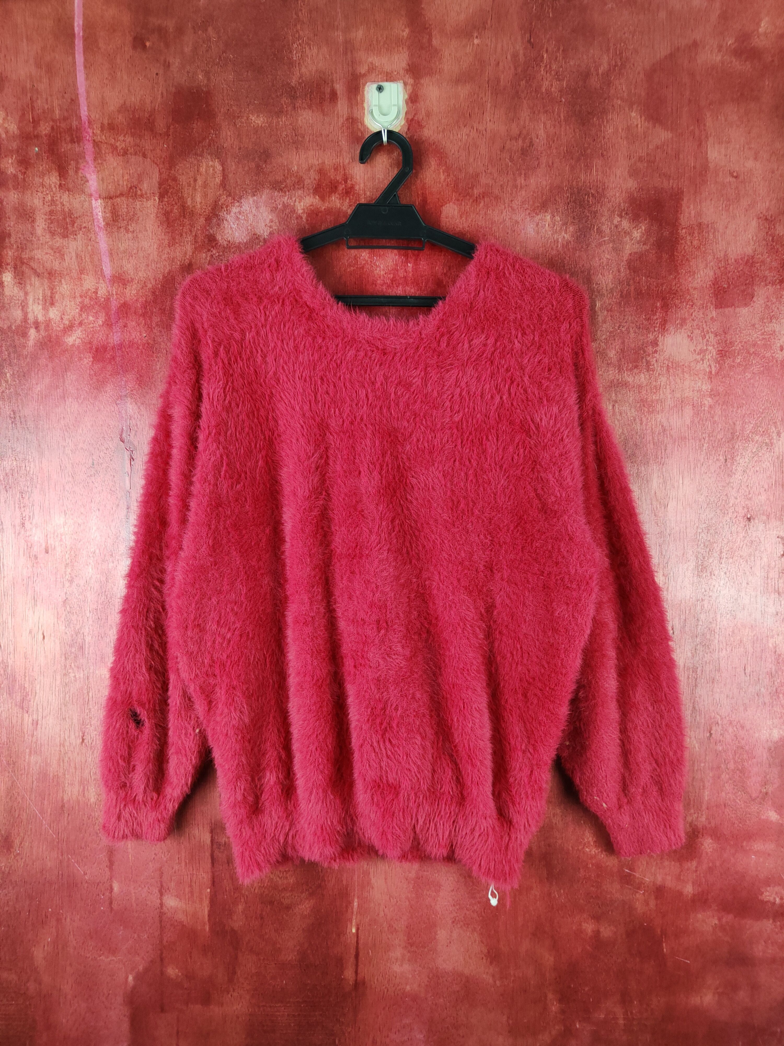 Homespun Knitwear K Red Shag Shaggy Fur Mohair Knitwear #S2192 Size M / US 6-8 / IT 42-44 - 7 Thumbnail